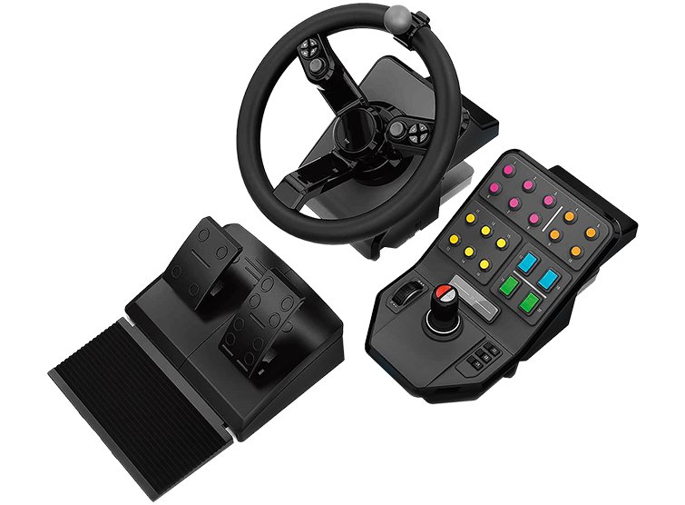Image of Heavy Equipment Bundle Simulation Wheel, Pedals and Side Panel Control Deck