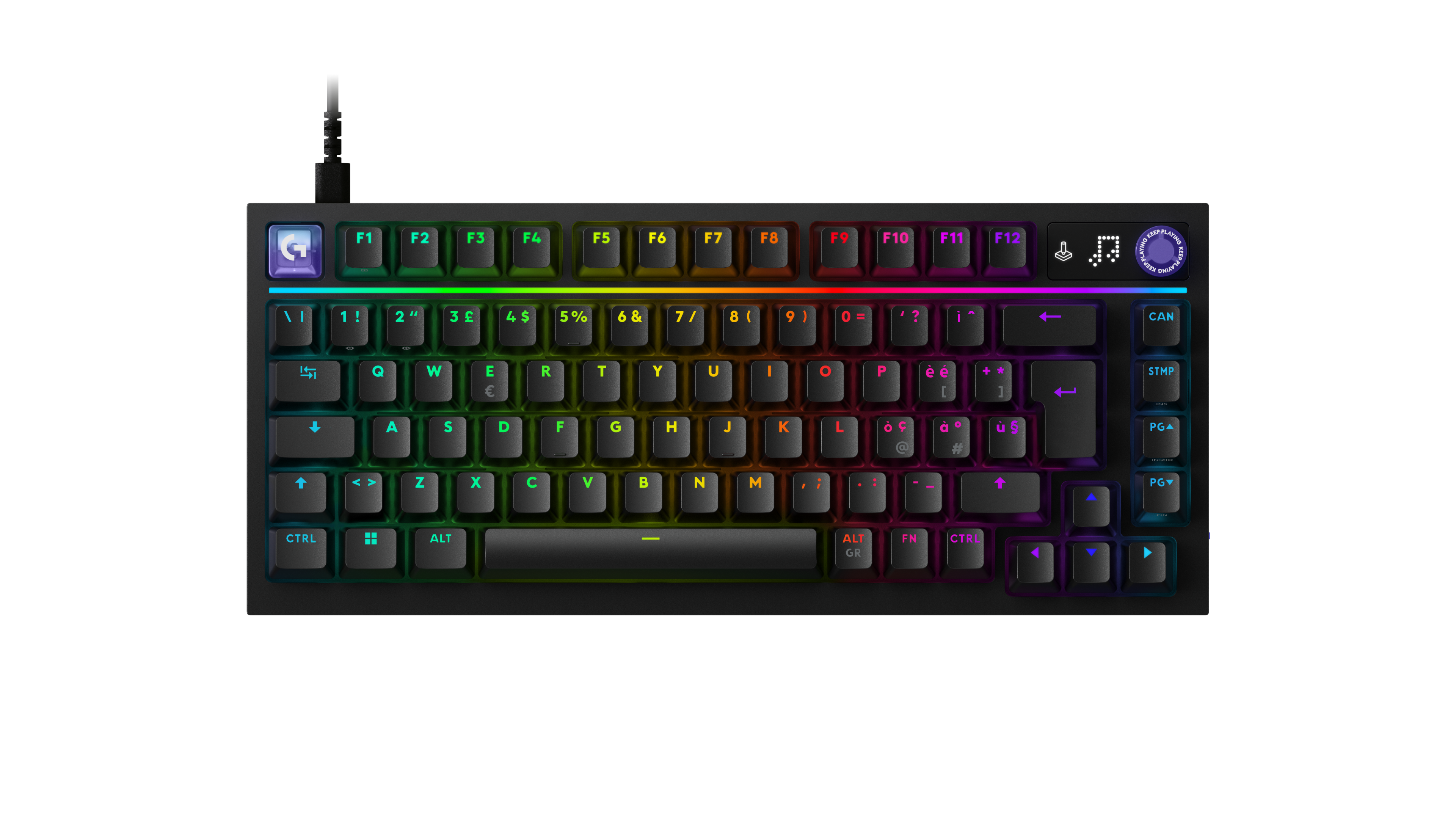 Logitech G316 X 75 Mechanisch gaming toetsenbord in Zwart, Italiaans (QWERTY), Voelbaar