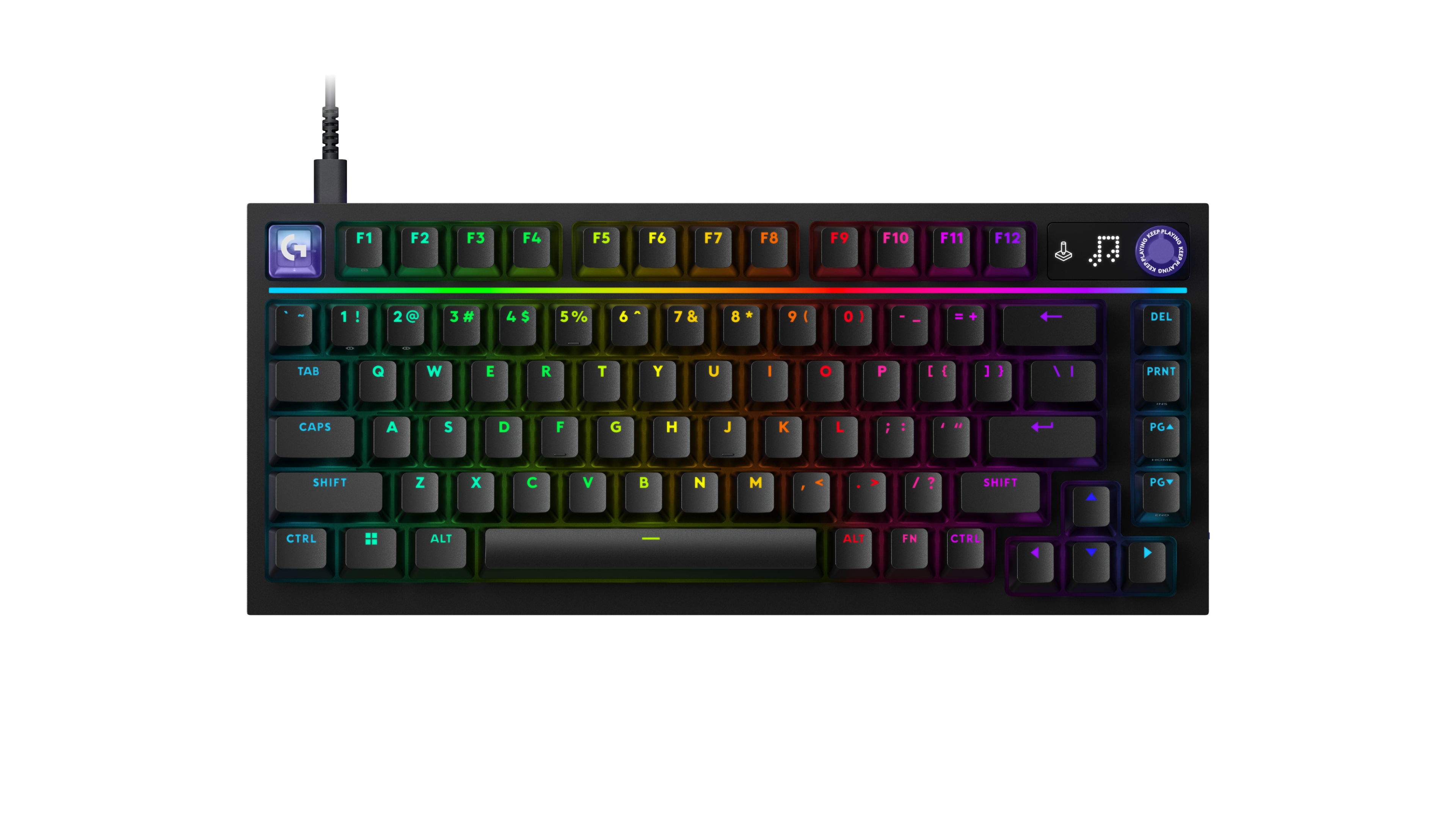 Logitech G316 X 75 Mechanisch gaming toetsenbord in Zwart, Kroatisch/Sloveens (QWERTZ/QWERTY), Voelbaar