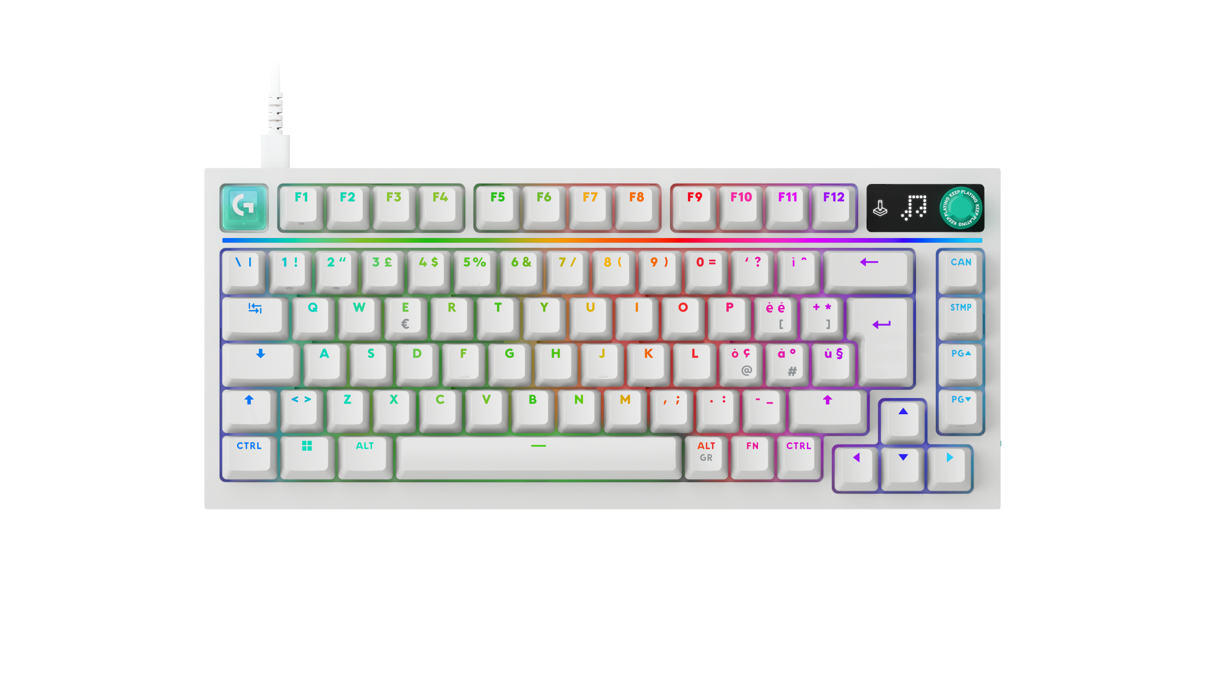 Logitech G316 X 75 Mechanisch gaming toetsenbord in Wit, Italiaans (QWERTY), Voelbaar