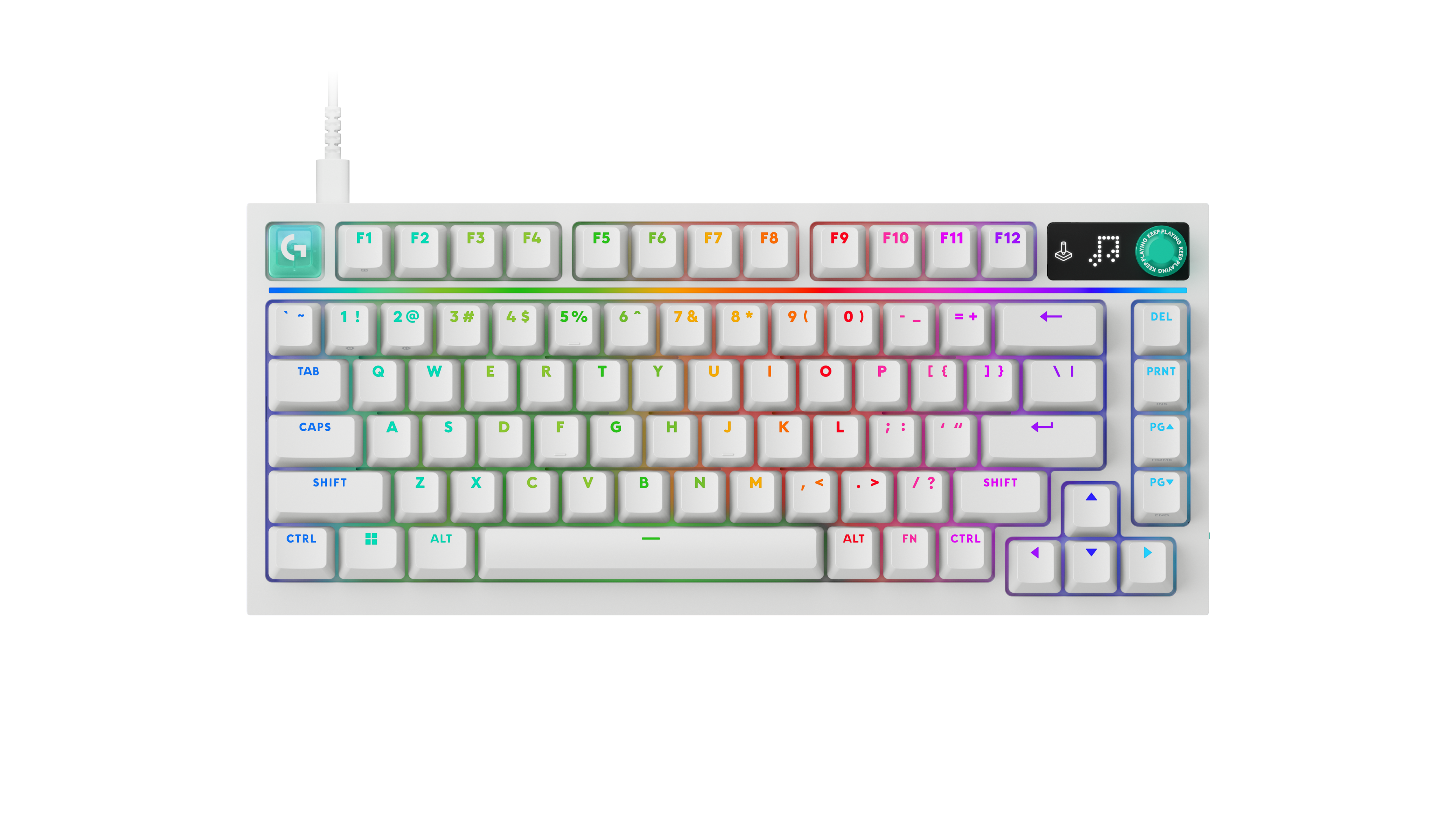 Logitech G316 X 75 Mechanical Gaming Keyboard, Linear in White