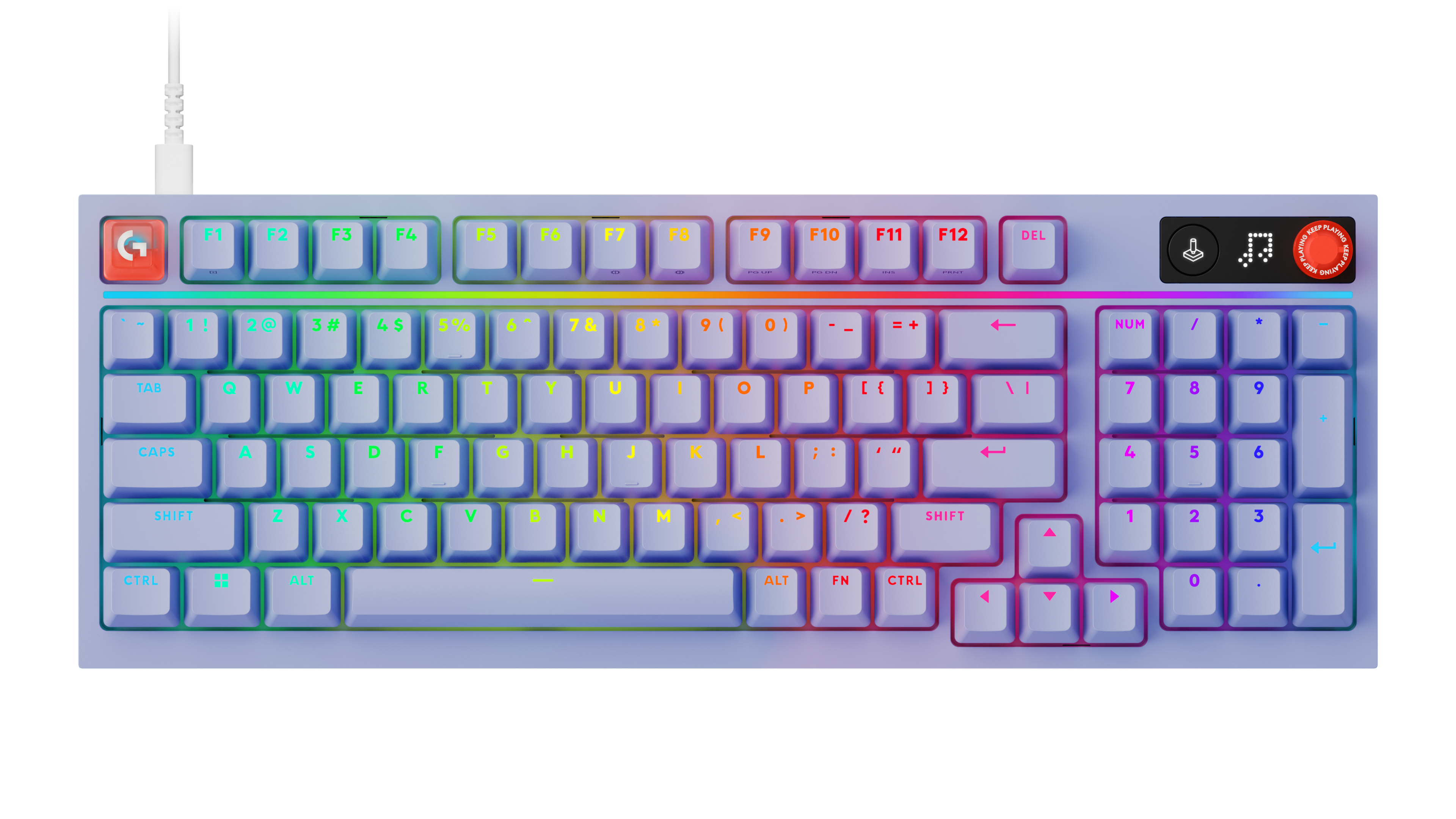 Logitech G316 X Bedraad mechanisch gaming toetsenbord in Lila, Duits (QWERTZ), Voelbaar