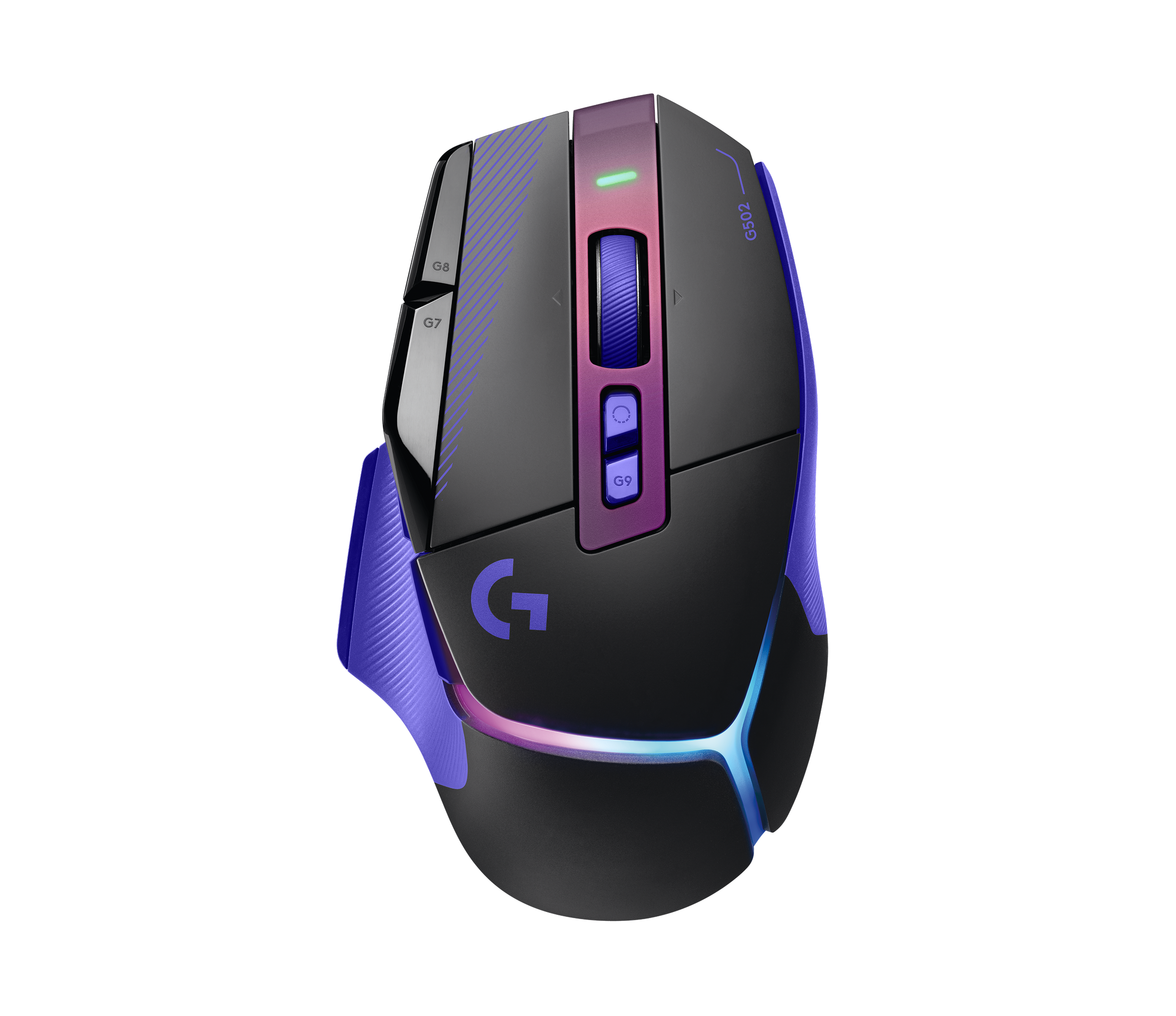 Logitech G Mouse gaming RGB wireless G502 X Plus in Nero/Viola