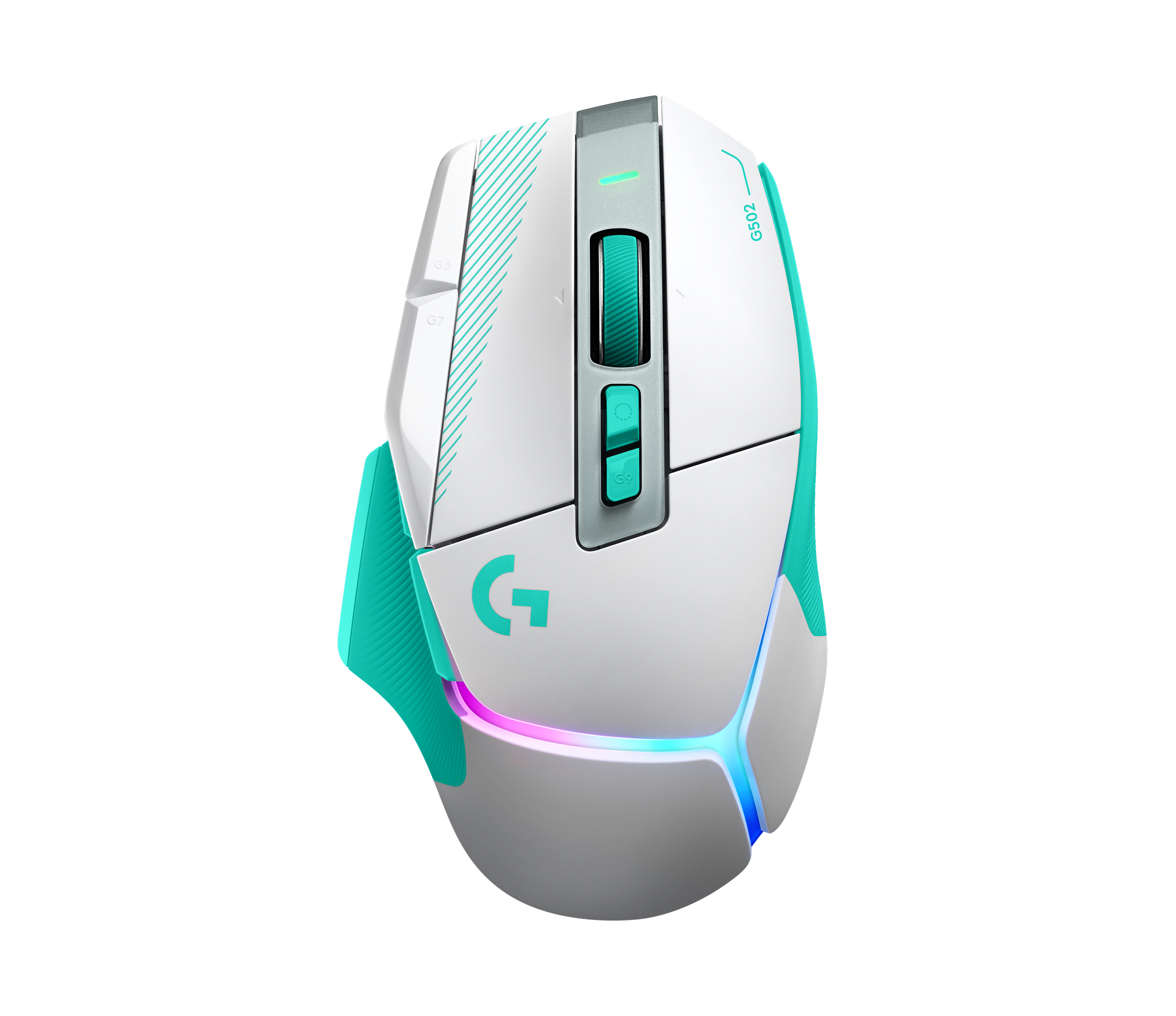 Logitech G Mouse gaming RGB wireless G502 X Plus in Bianco/Menta
