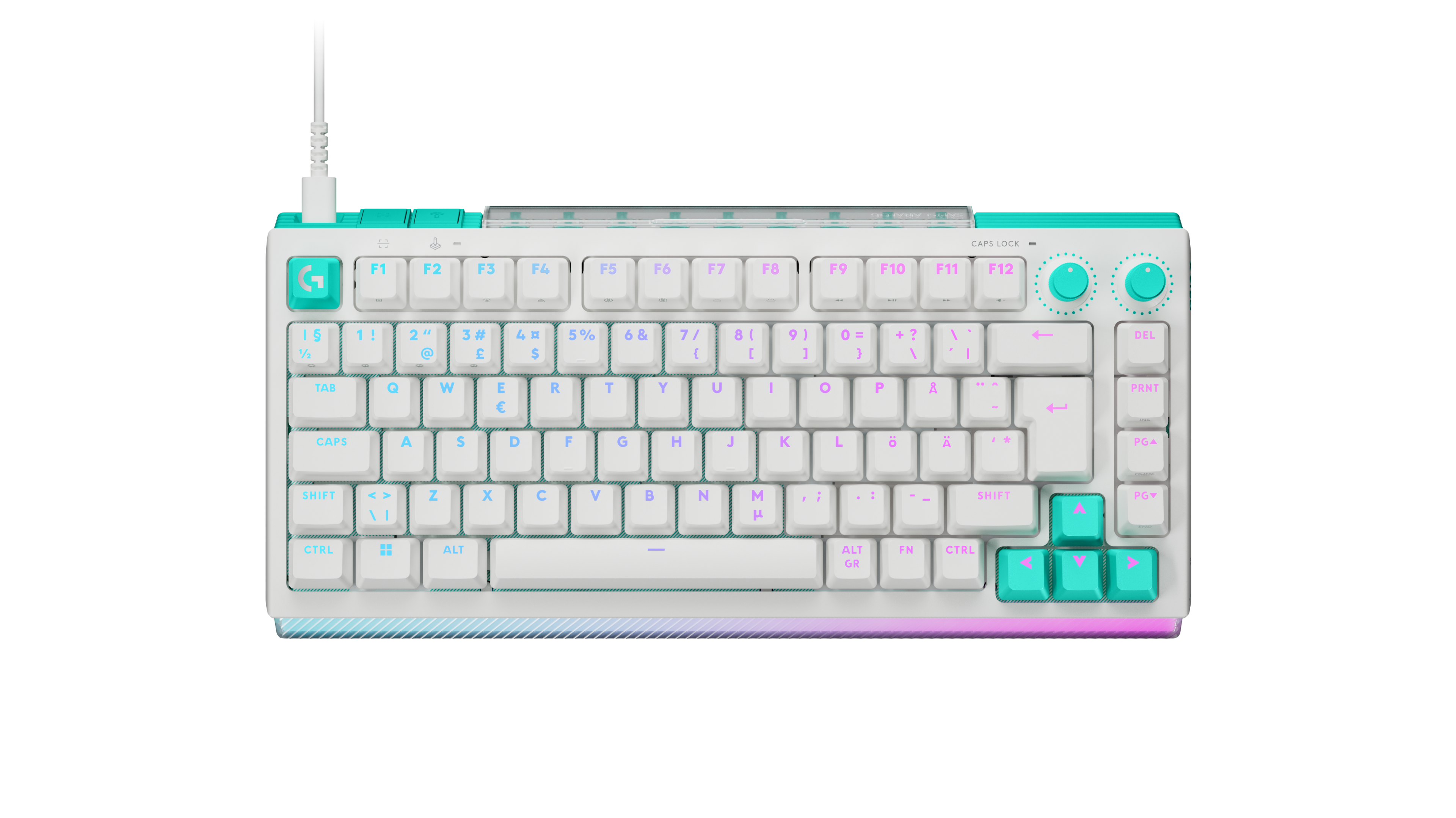 Logitech G Tastiera gaming analogica G512 X 75 in Bianco, Danese/Norvegese/Svedese/Finlandese (QWERTY), Tactile