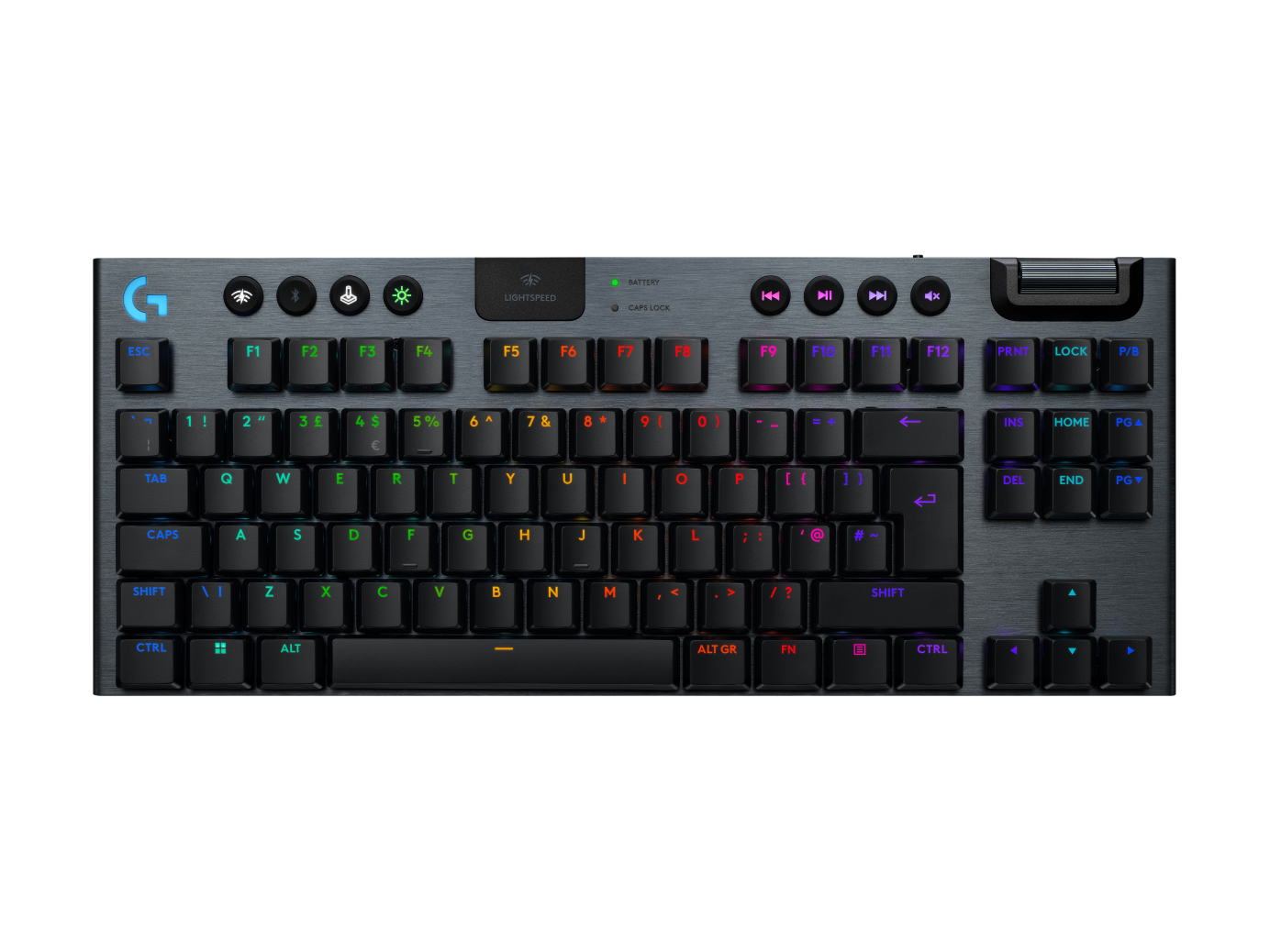Logitech G Tastiera gaming RGB wireless G915 X TKL in Nero, Inglese Regno Unito (QWERTY), Tactile