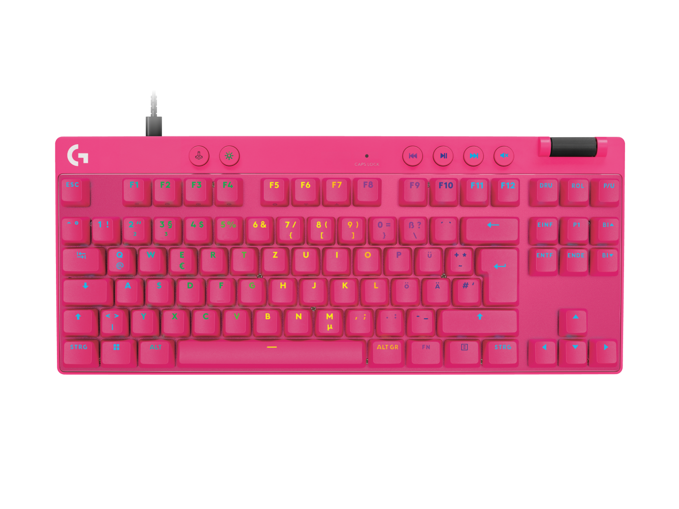 Logitech G Tastiera da gioco PRO X TKL RAPID in Magenta, Tedesco (QWERTZ)