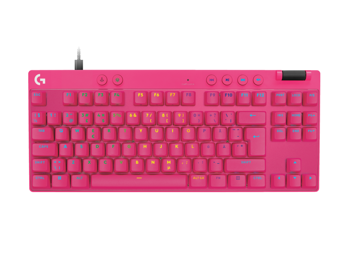 Logitech G Unisex Magenta Pro X Tkl Rapid Gaming Keyboard In