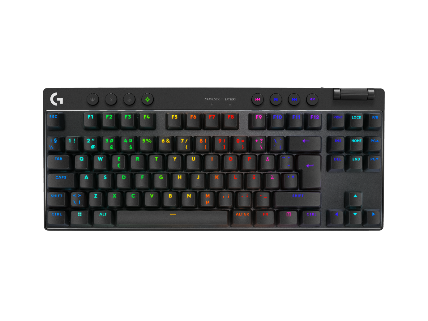 Tastiera gaming wireless Logitech G PRO X TKL in Nero, Danese/Norvegese/Svedese/Finlandese (QWERTY), Tactile