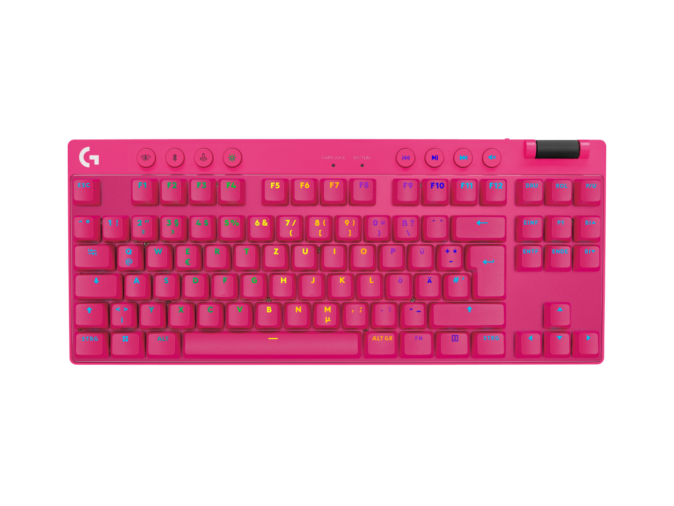 Tastiera gaming wireless Logitech G PRO X TKL in Magenta, Tedesco (QWERTZ), Tactile