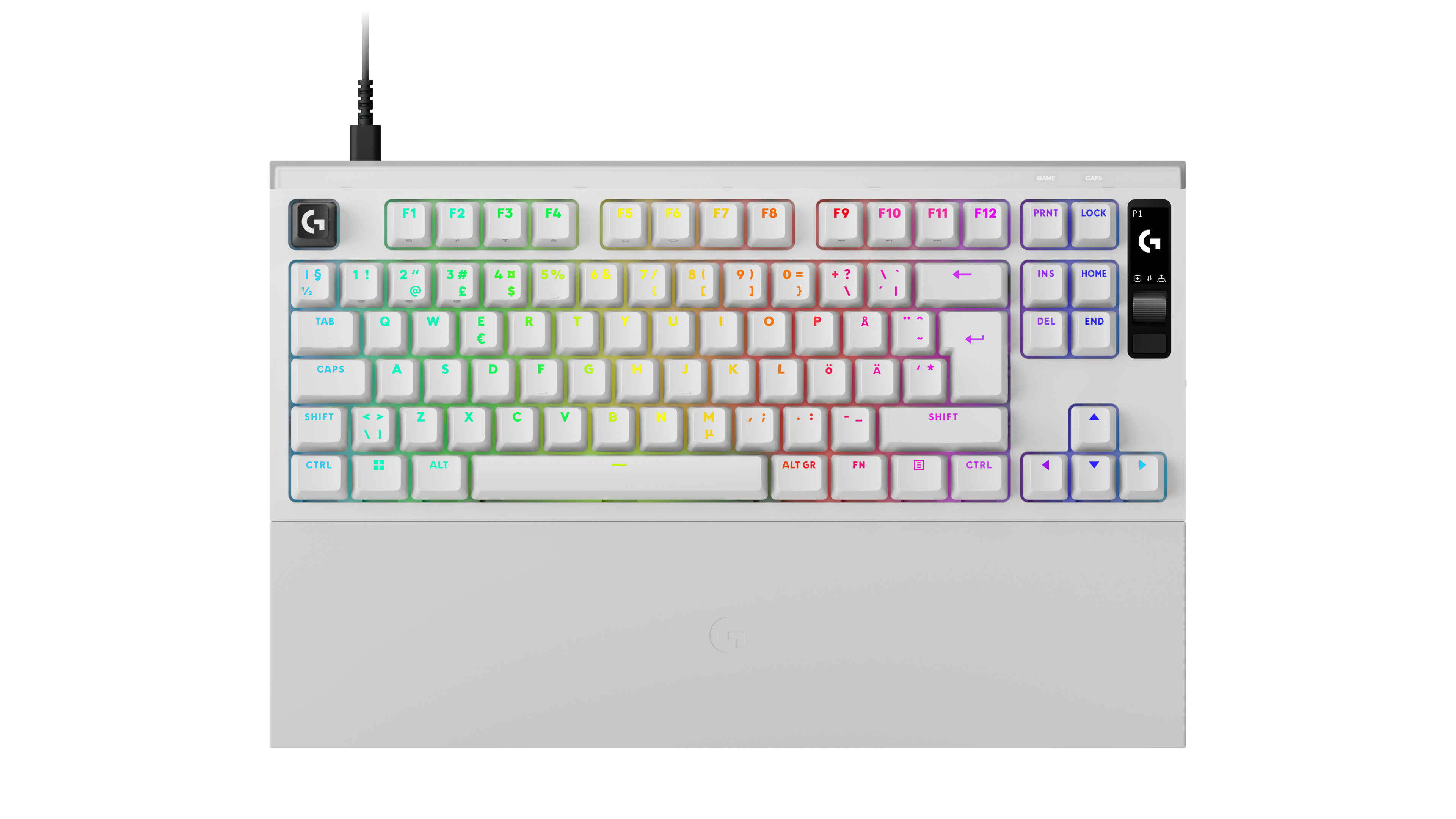 Logitech G Tastiera gaming TKL PRO X2 RAPID in Bianco, Danese/Norvegese/Svedese/Finlandese (QWERTY)