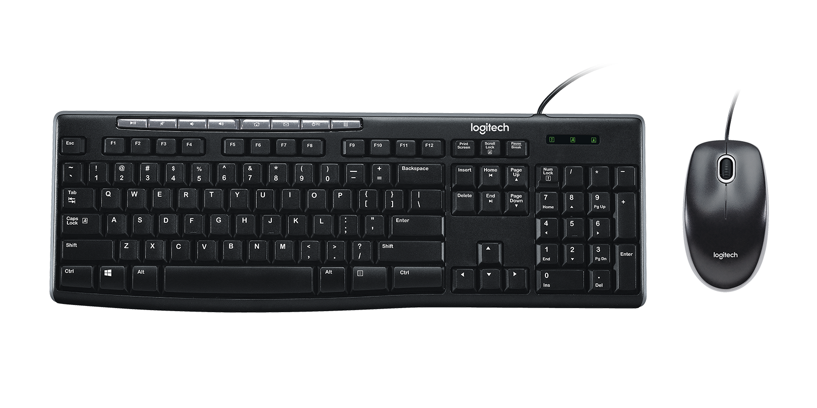 Logitech MK200 Multimedia Keyboard Mouse Combo in Black