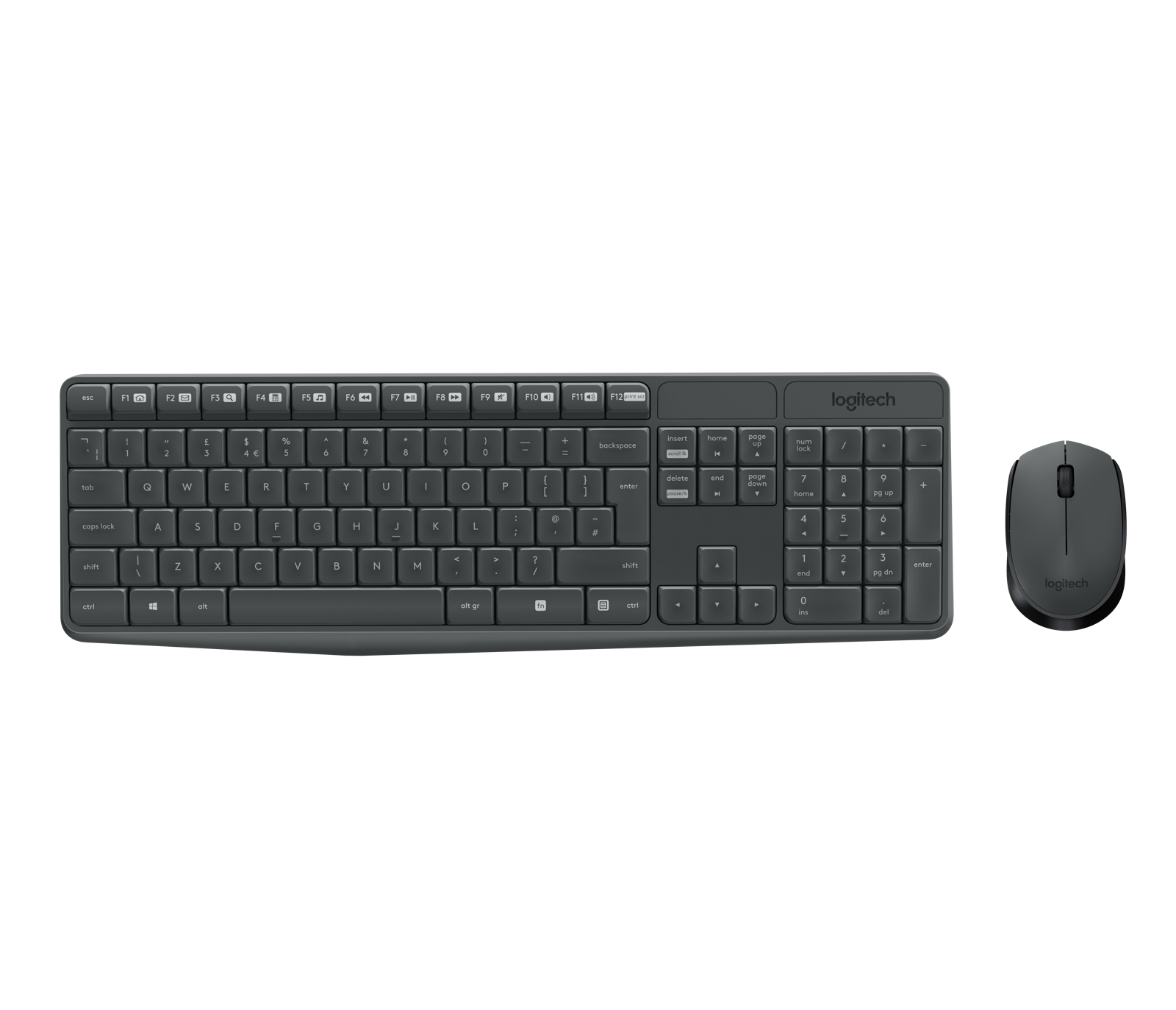 Logitech MK235 Durable Wireless Keyboard and Mouse Combo in Grey