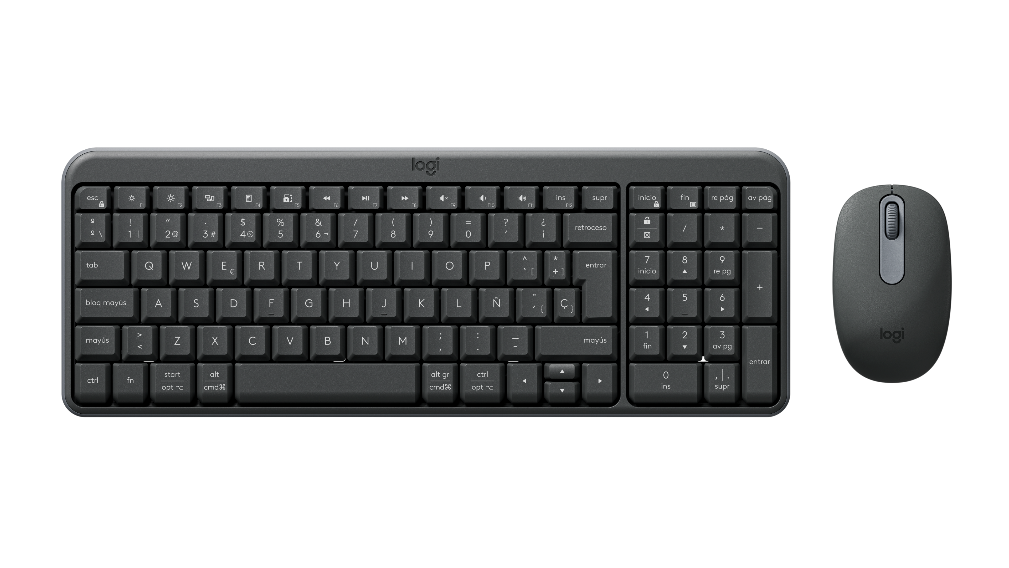 Logitech MK250 Bluetooth® Compact Keyboard Mouse Combo in Graphite