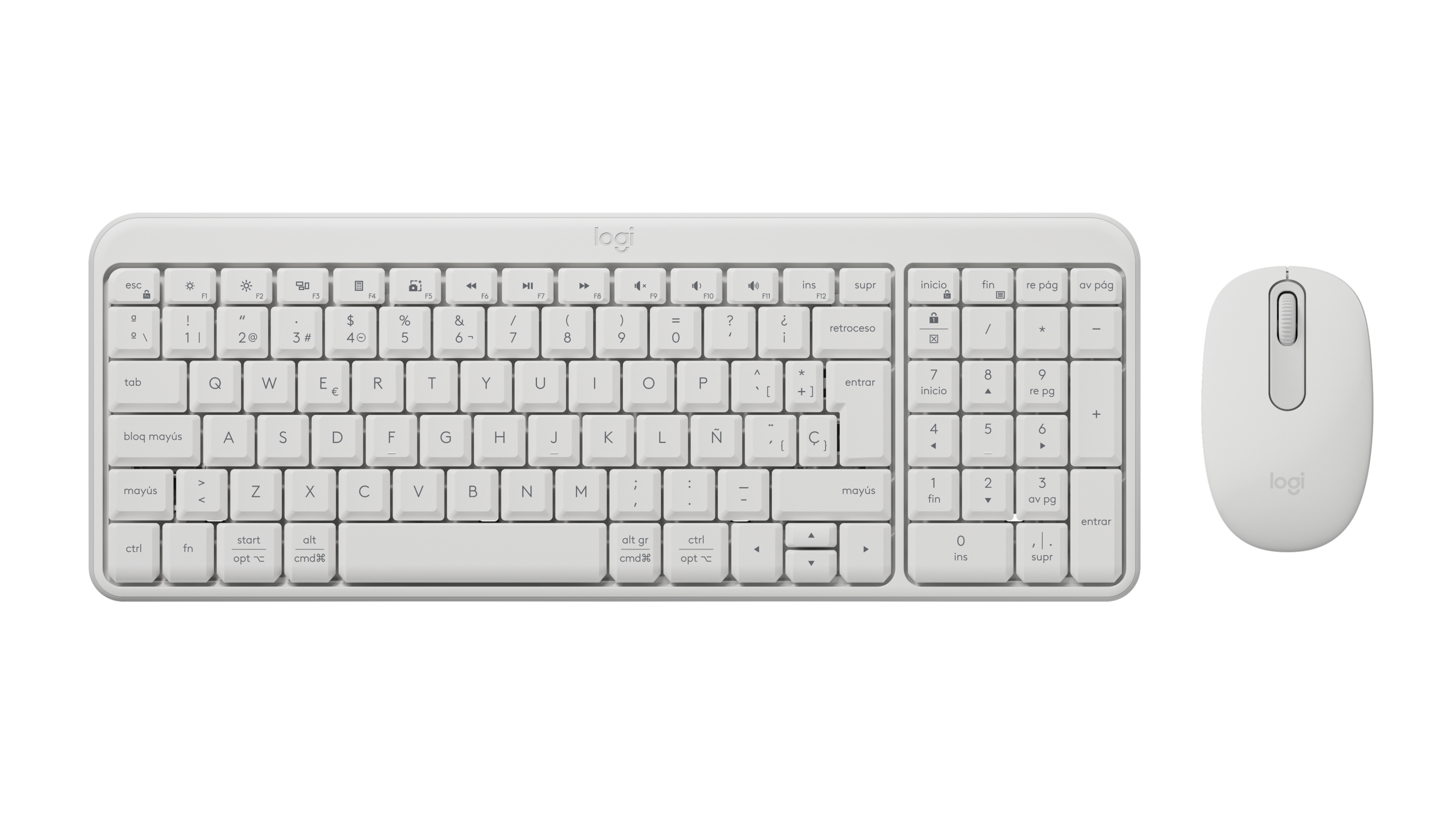 Logitech Off-White Kit Mouse E Tastiera Compatta Bluetooth® Mk250 In Mk250