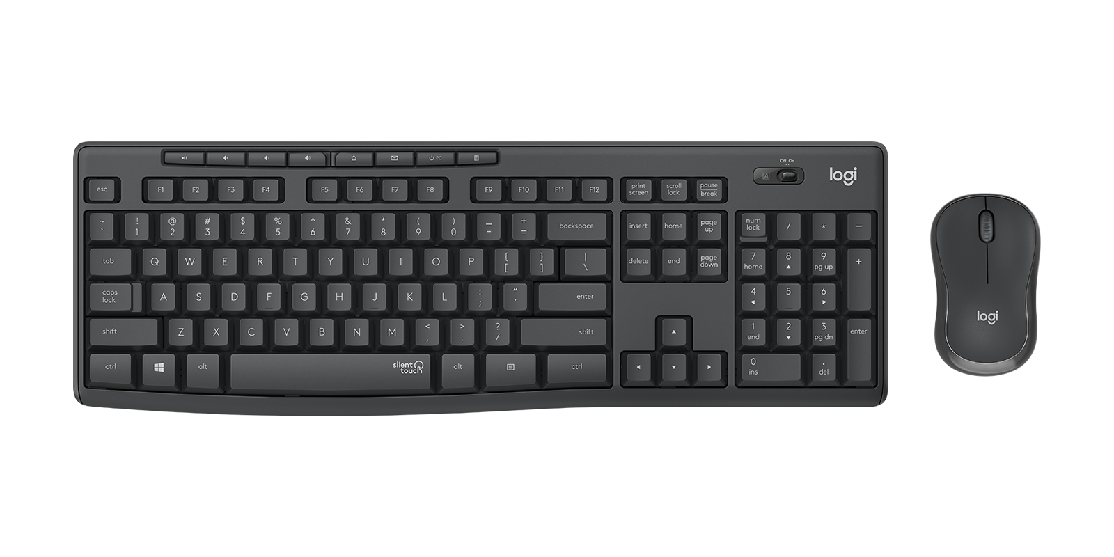 Logitech MK295 Silent Wireless Keyboard Mouse Combo in Graphite