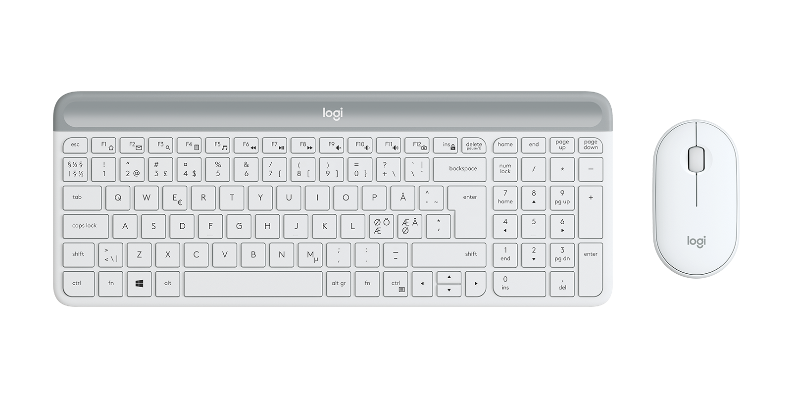 Logitech MK470 Slim Wireless Keyboard and Mouse Combo in Off-white
