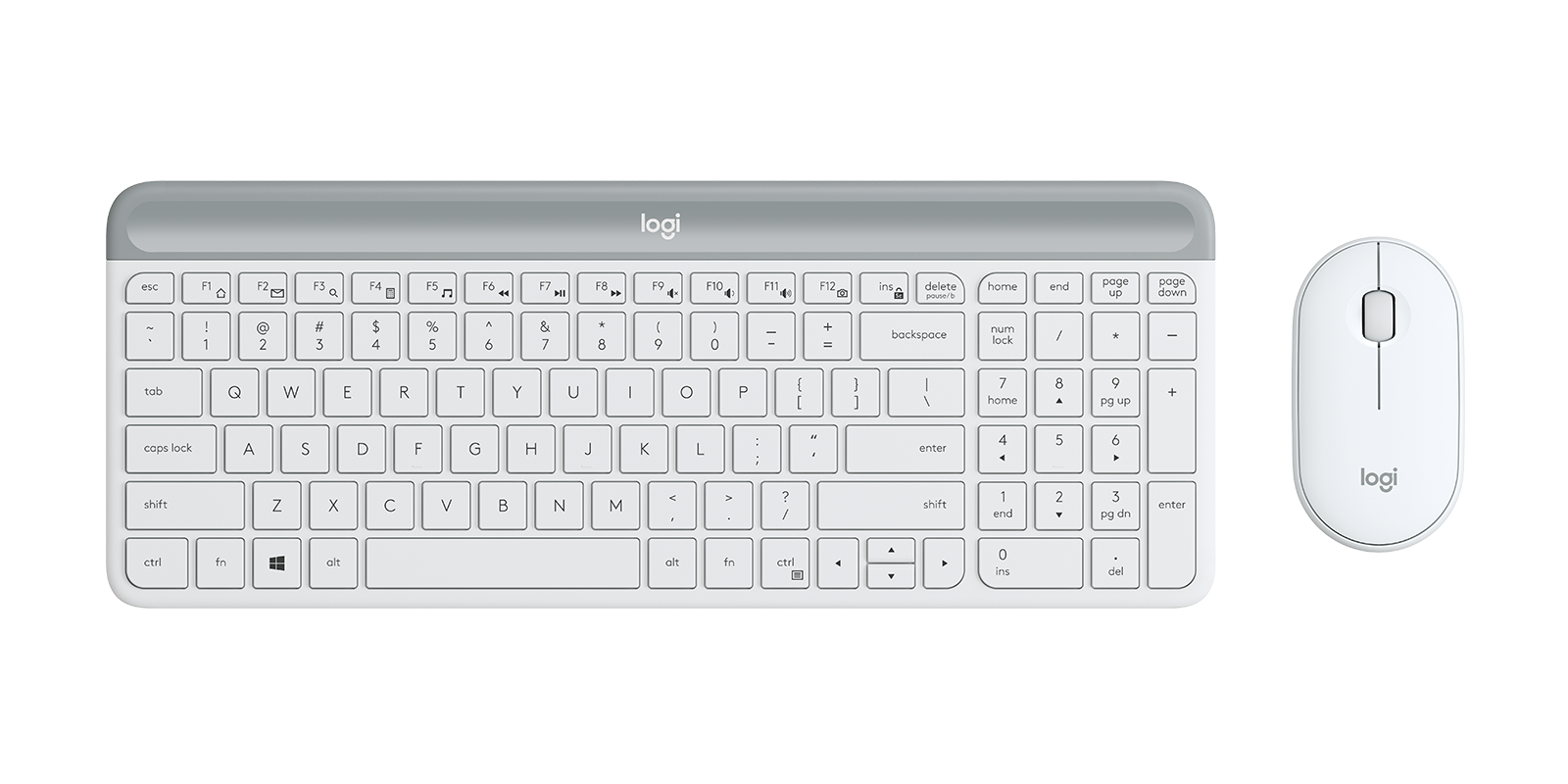 Logitech MK470 Slim Wireless Keyboard & Mouse Combo in Off-White