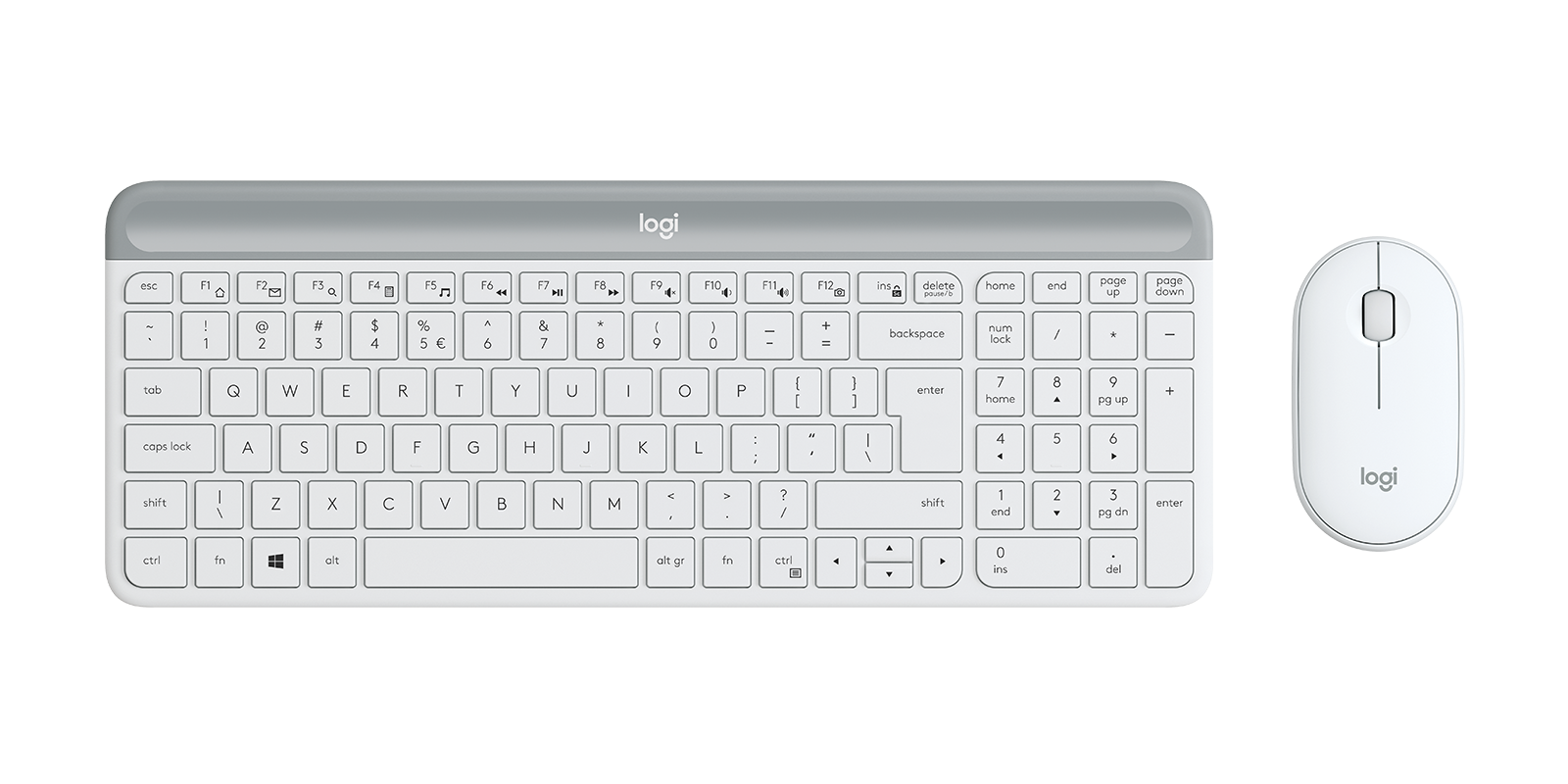 Logitech MK470 Slim Wireless Keyboard and Mouse Combo in Off-white