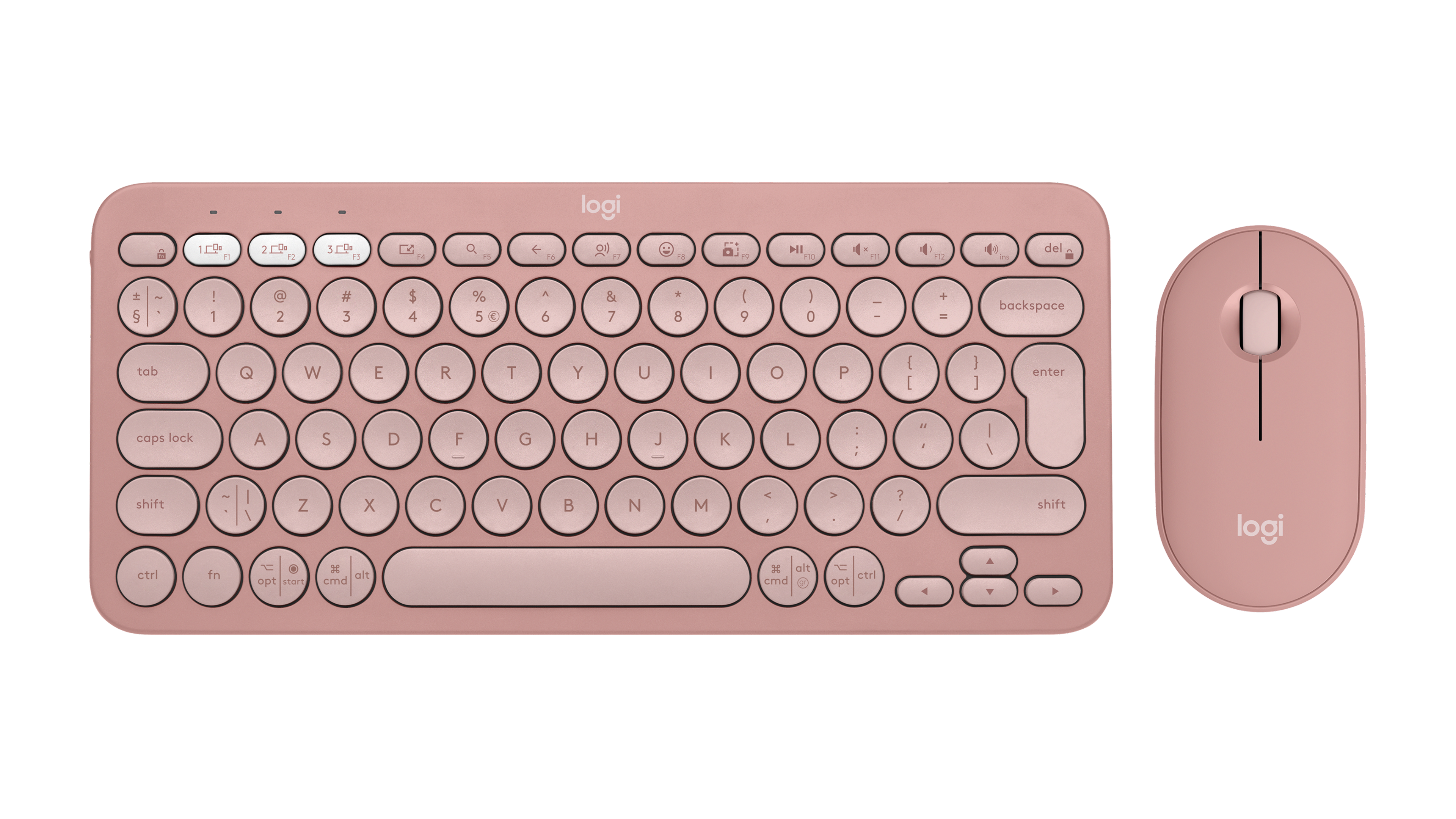Logitech Pebble 2 Combo - Wireless Keyboard Mouse in Tonal Rose