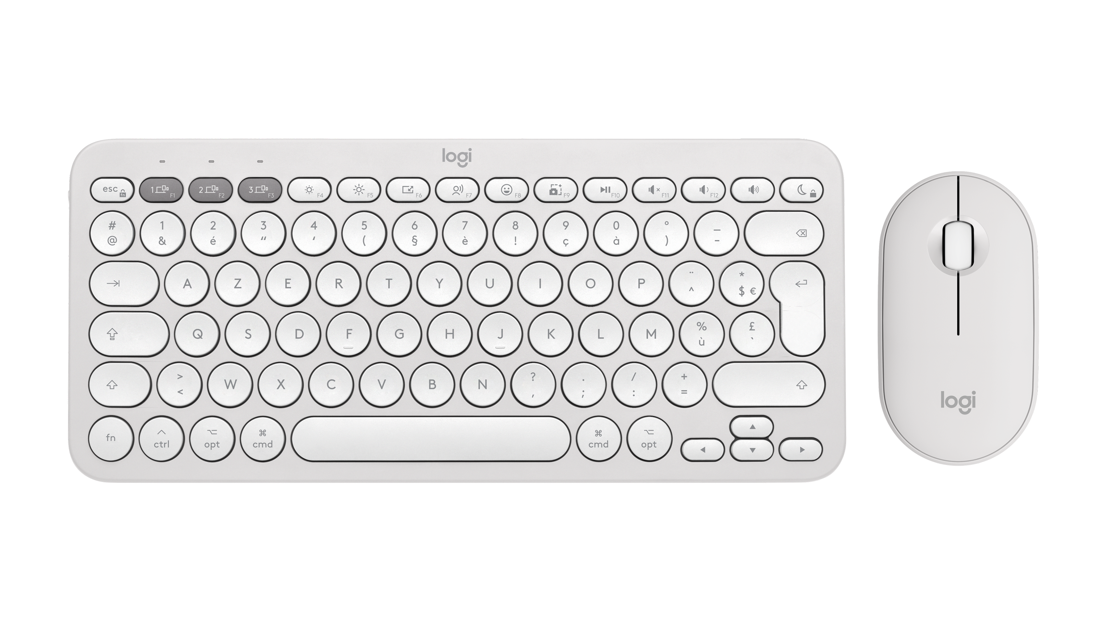 Logitech Pebble 2 Combo - Wireless Keyboard Mouse in Tonal White