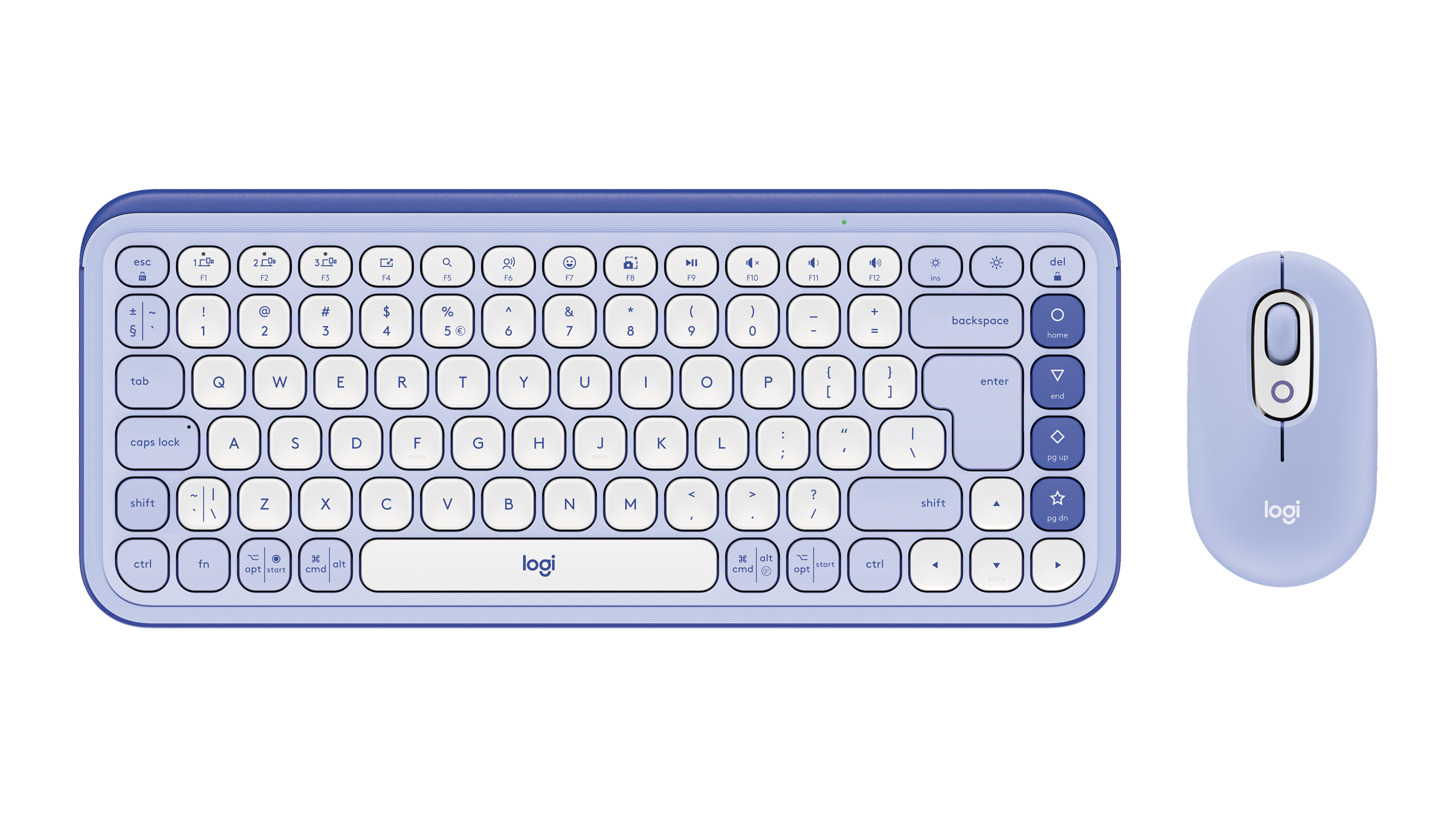 Logitech Kit mouse e tastiera POP Icon in Lilac e Off-White, Inglese Internazionale (QWERTY)