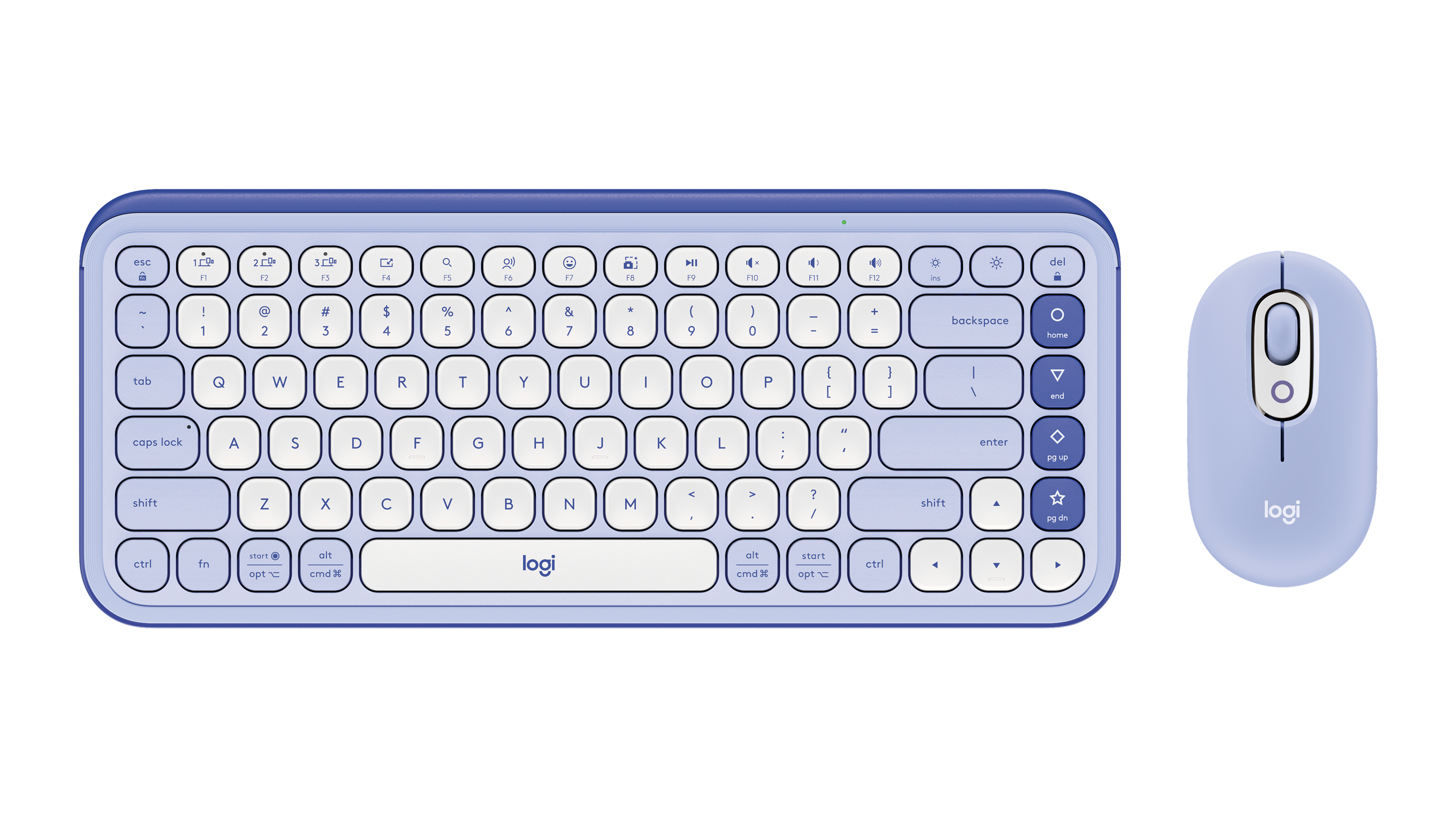 Logitech Pop Icon Wireless Keyboard and Optical Mouse Combo, Lilac (920-013043), Plastic | Quill