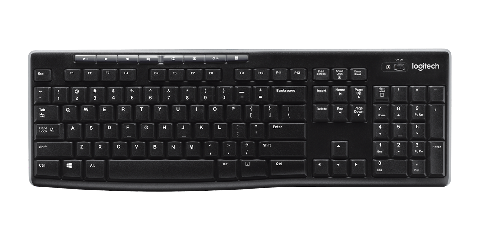 Logitech K270 Wireless Keyboard with Unifying Receiver in Black