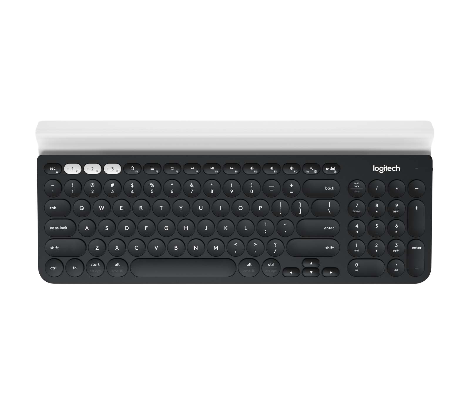 Logitech K780 Multi-Device Wireless Keyboard in Dark Grey/Plain White