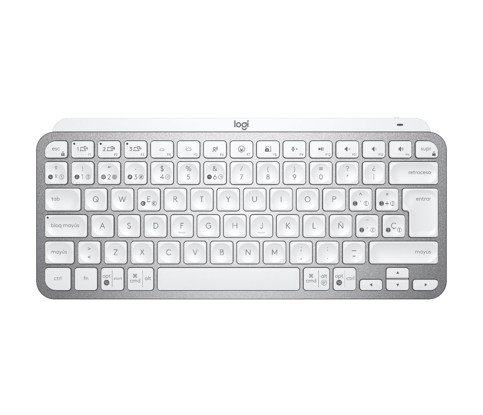 Logitech MX Keys Mini Wireless Keyboard in Pale Gray