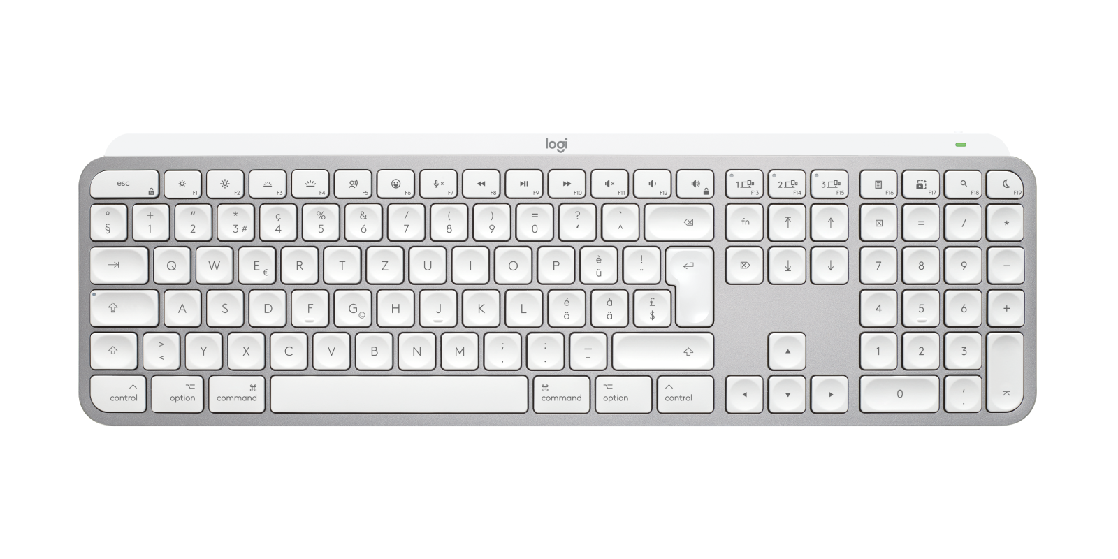 Logitech MX Keys S for Mac Wireless Keyboard in Pale Grey