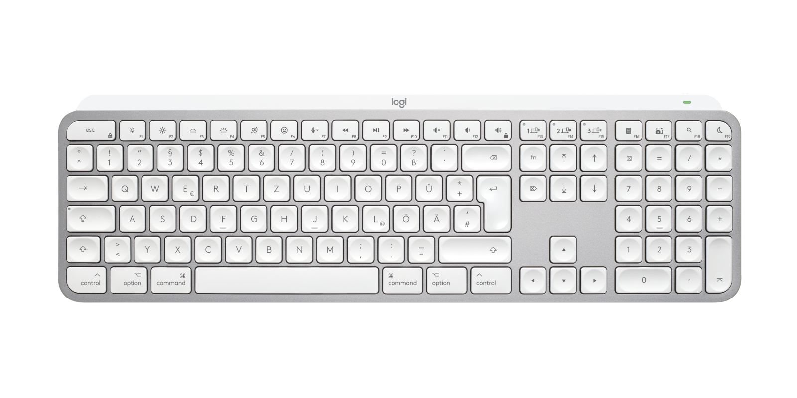 Logitech MX Keys S for Mac Wireless Keyboard in Pale Grey