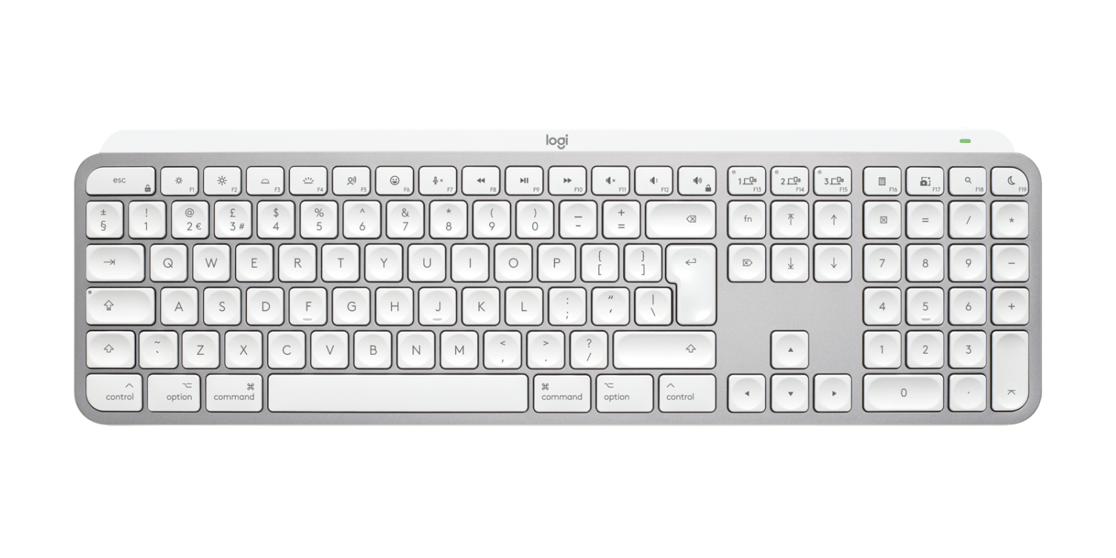 Logitech MX Keys S for Mac Wireless Keyboard in Pale Grey