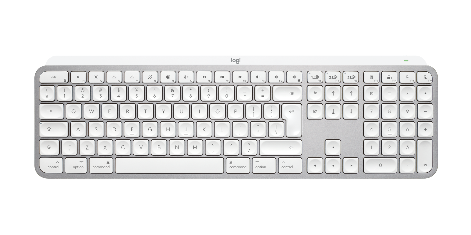 Logitech MX Keys S for Mac Wireless Keyboard in Pale Grey