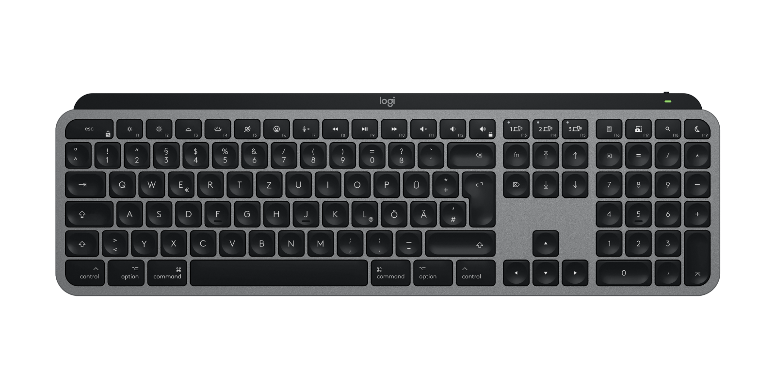 Logitech MX Keys S for Mac Wireless Keyboard in Space Gray
