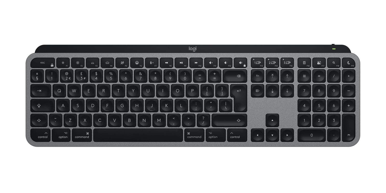 Logitech MX Keys S for Mac Wireless Keyboard in Space Gray
