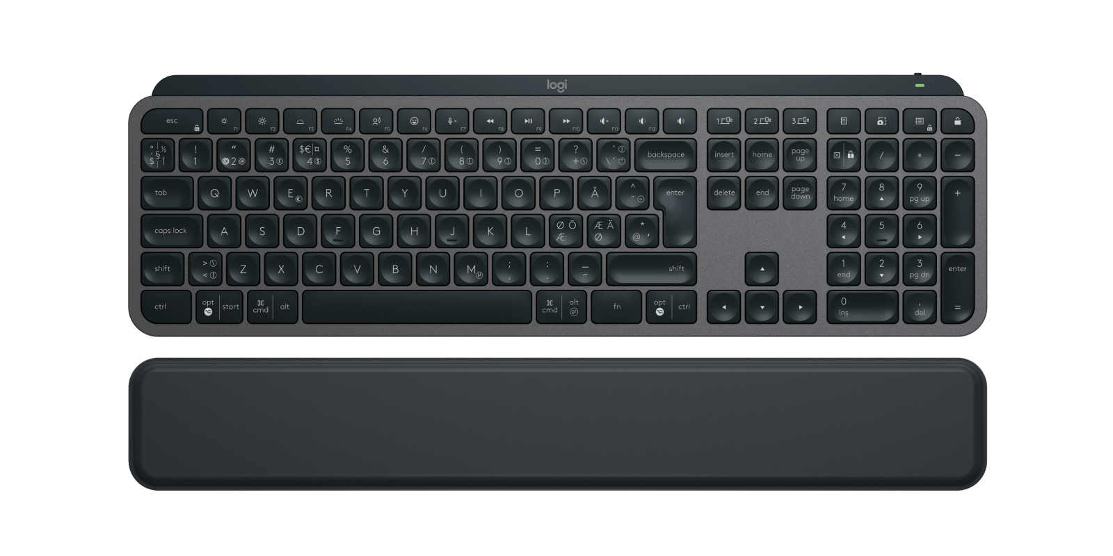 Logitech Acquista la tastiera MX Keys S - Dimensioni standard o mini in Grafite, Tastiera con supporto per i polsi