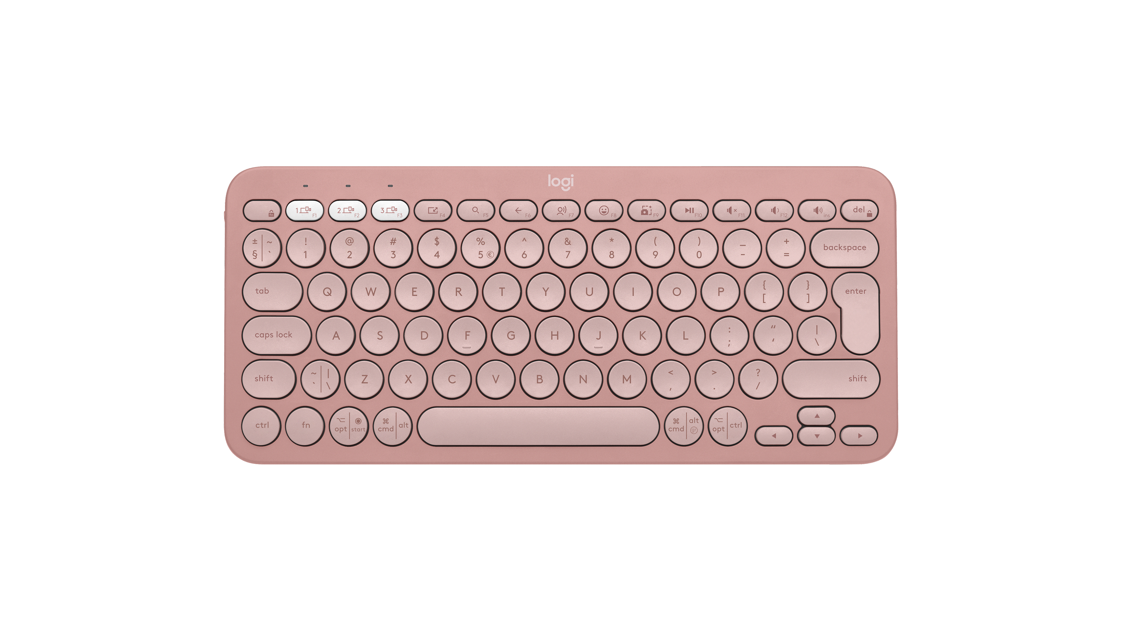 Logitech Rosa Bitonale Tastiera Bluetooth Pebble Keys 2 K380s In Inglese Internazionale (Qwerty)