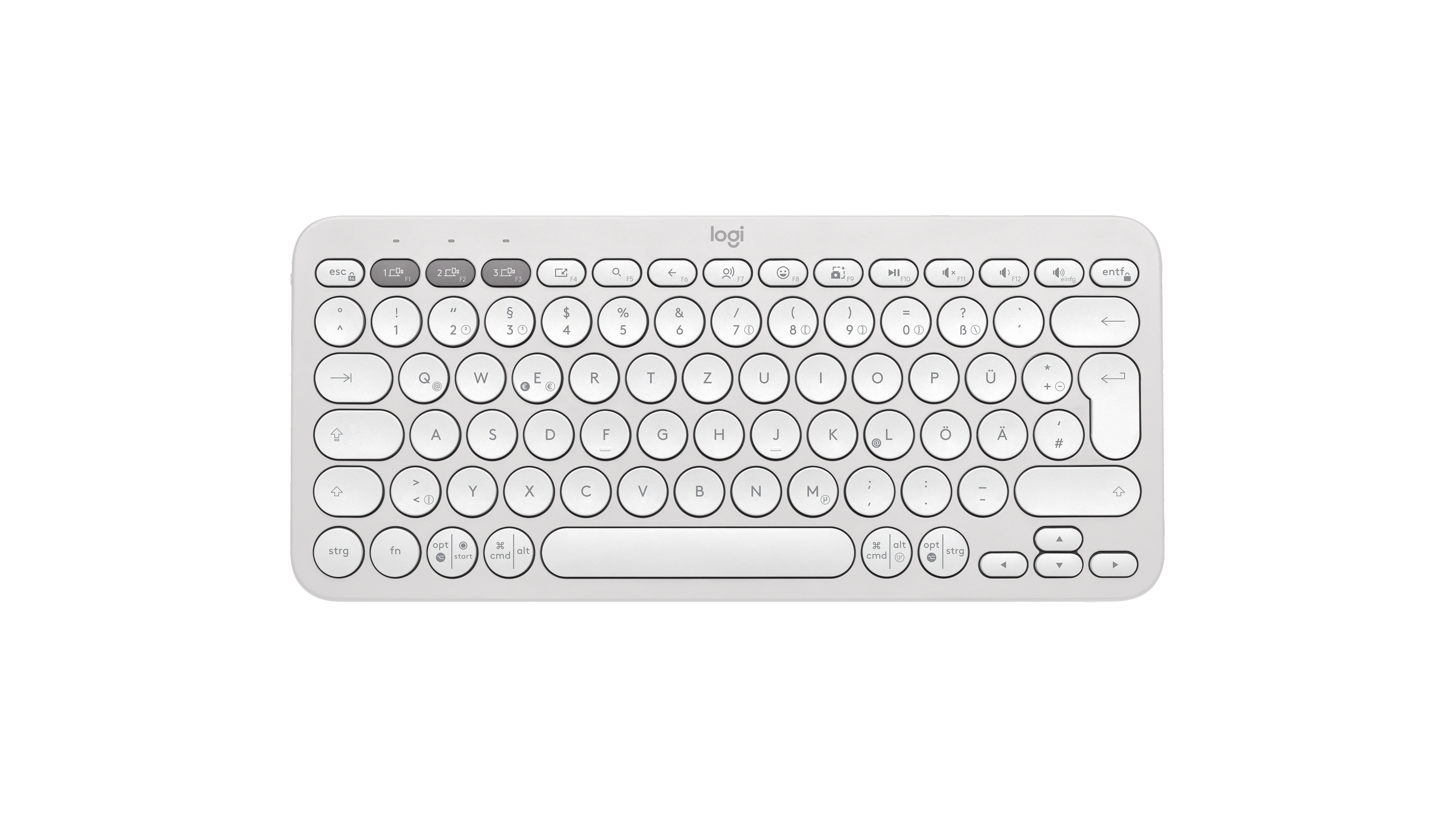 Logitech Bianco Bitonale Tastiera Bluetooth Pebble Keys 2 K380s In Tedesco (Qwertz)