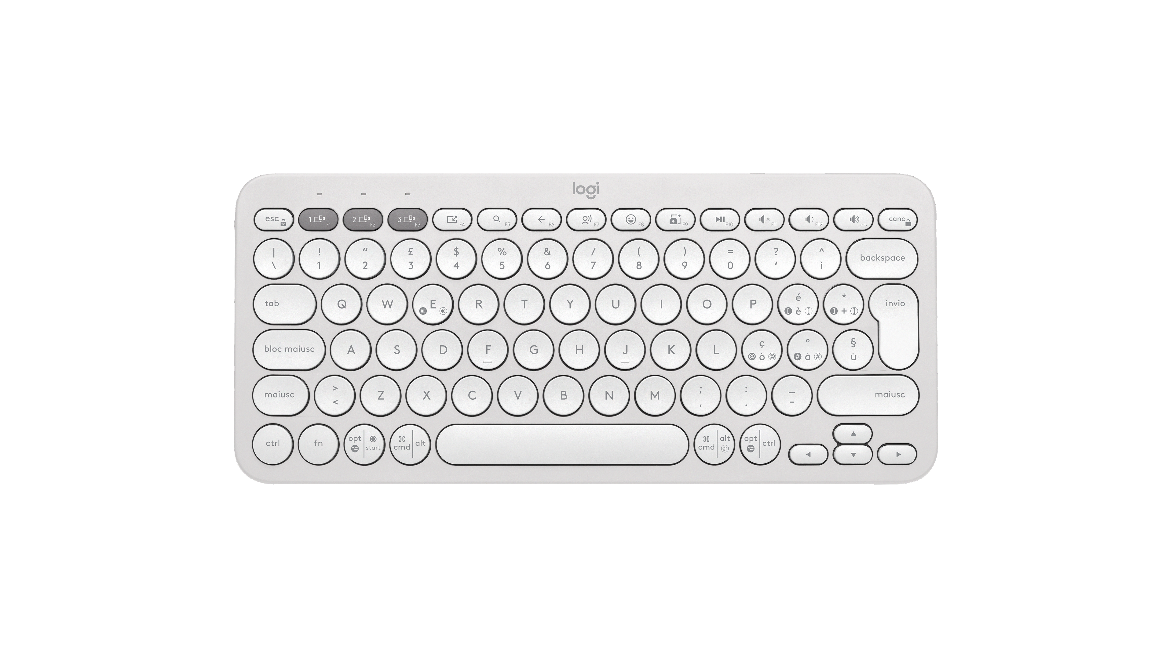Logitech Pebble Keys 2 K380s Bluetooth Keyboard in Tonal White