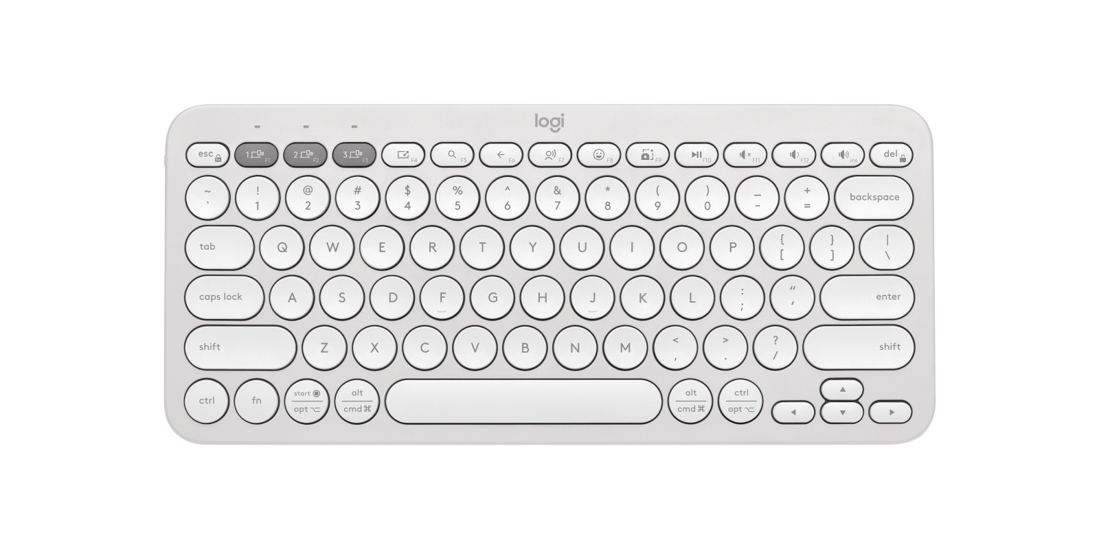 Logitech Pebble Keys 2 K380s Bluetooth Keyboard in Tonal White
