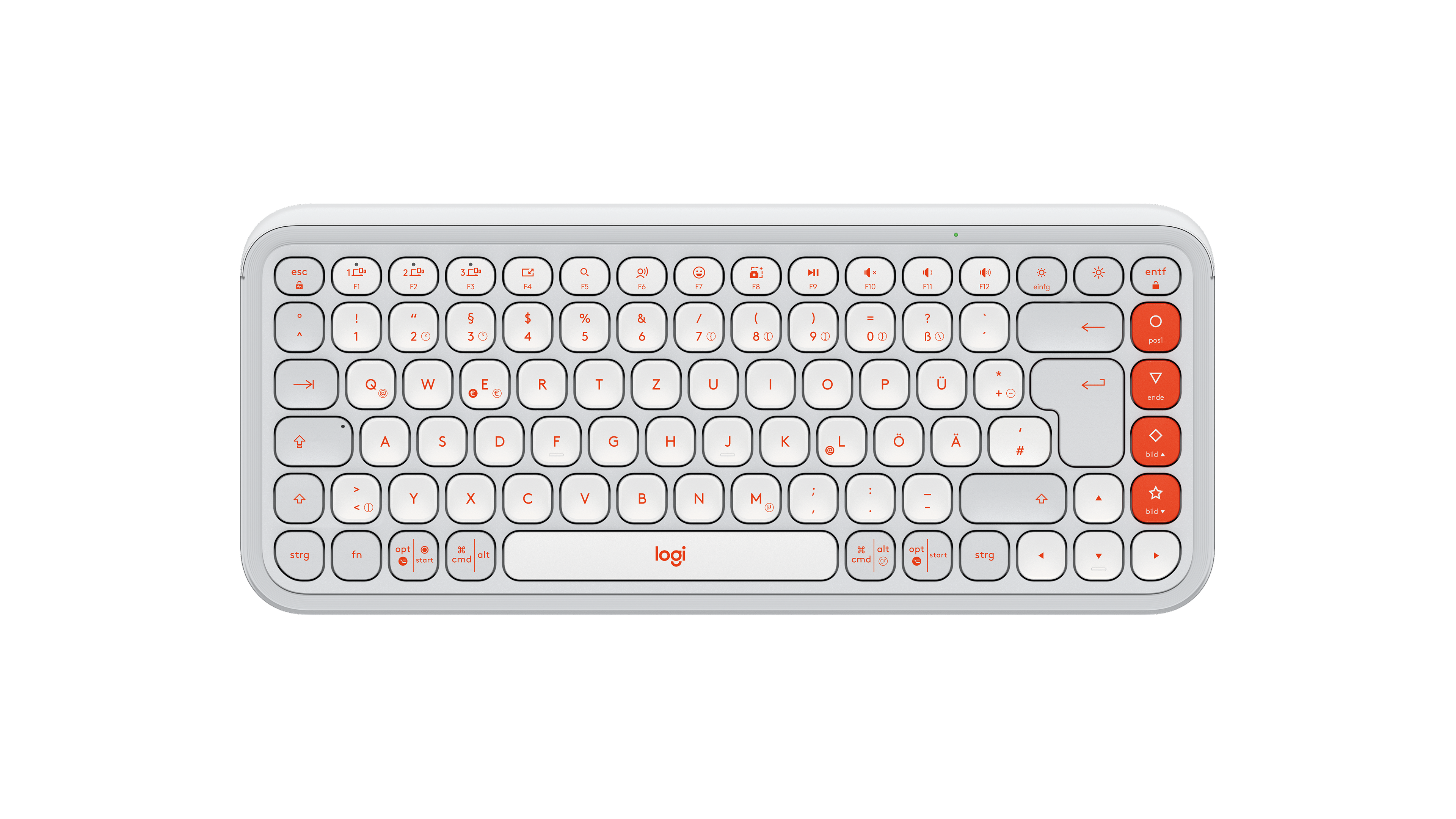 Logitech POP Icon Keys Bluetooth Keyboard in Off White & Orange