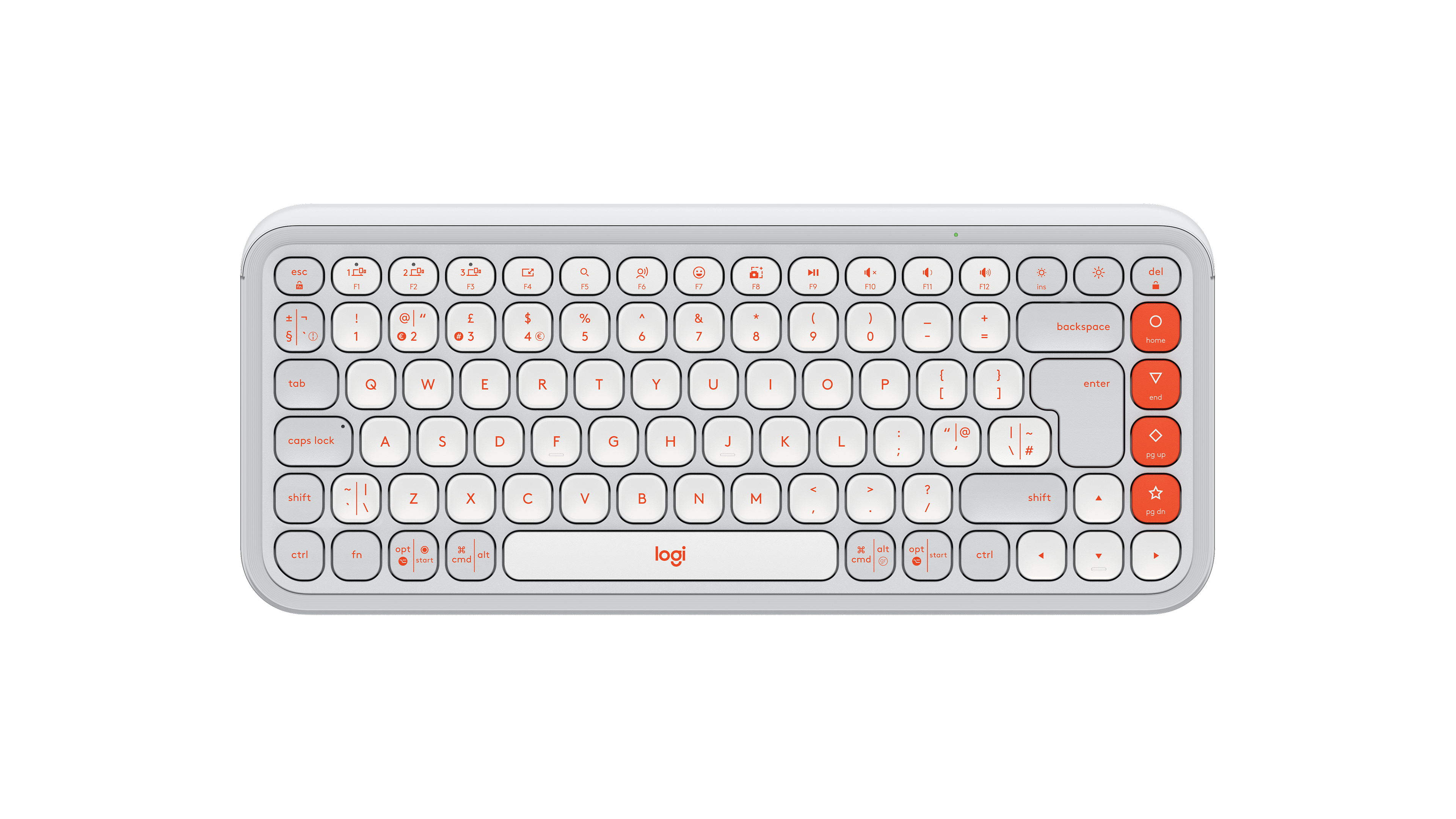 Logitech POP Icon Keys Bluetooth Keyboard in Off White & Orange