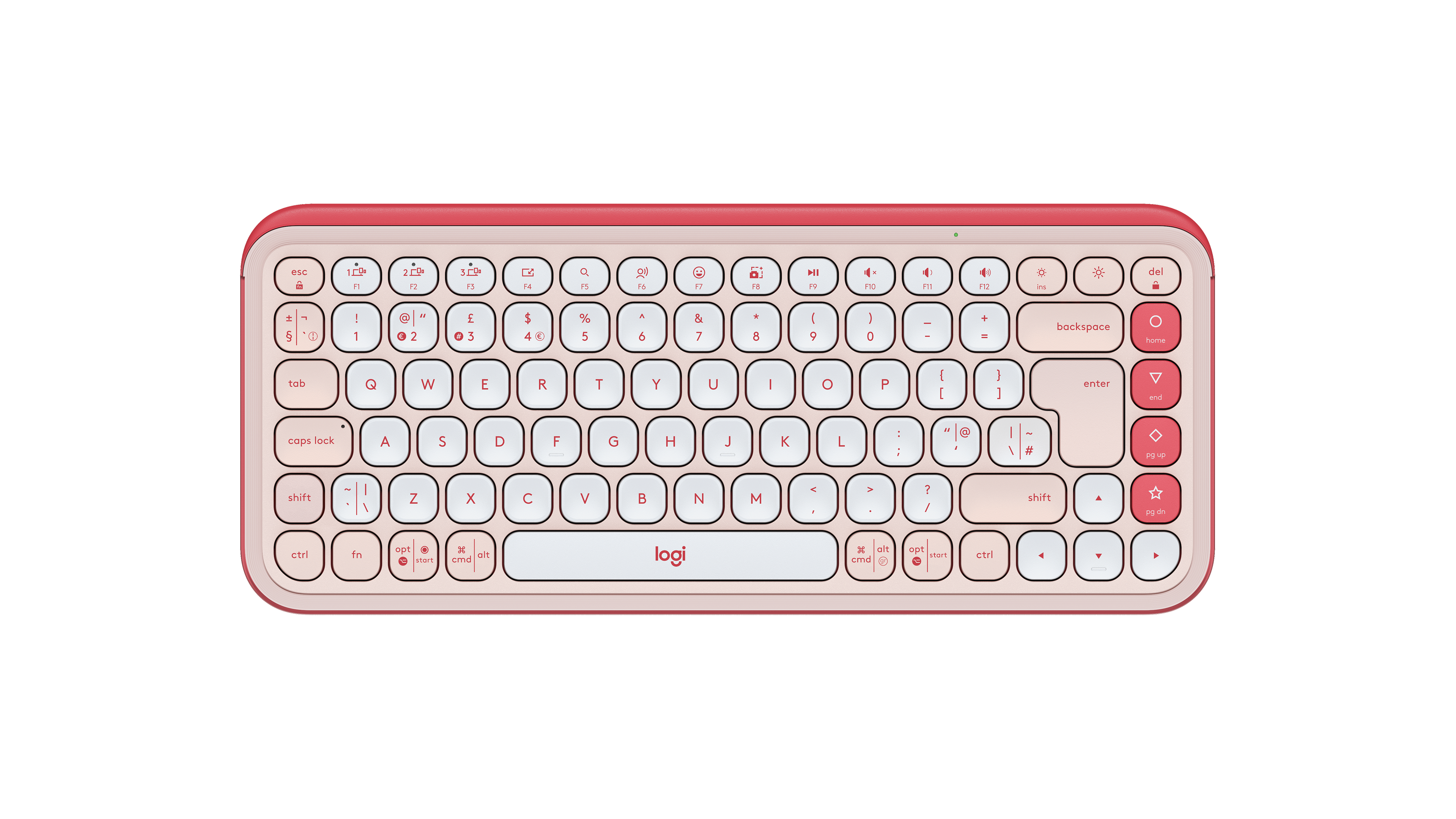 Logitech POP Icon Keys Bluetooth Keyboard in Rose & Off White