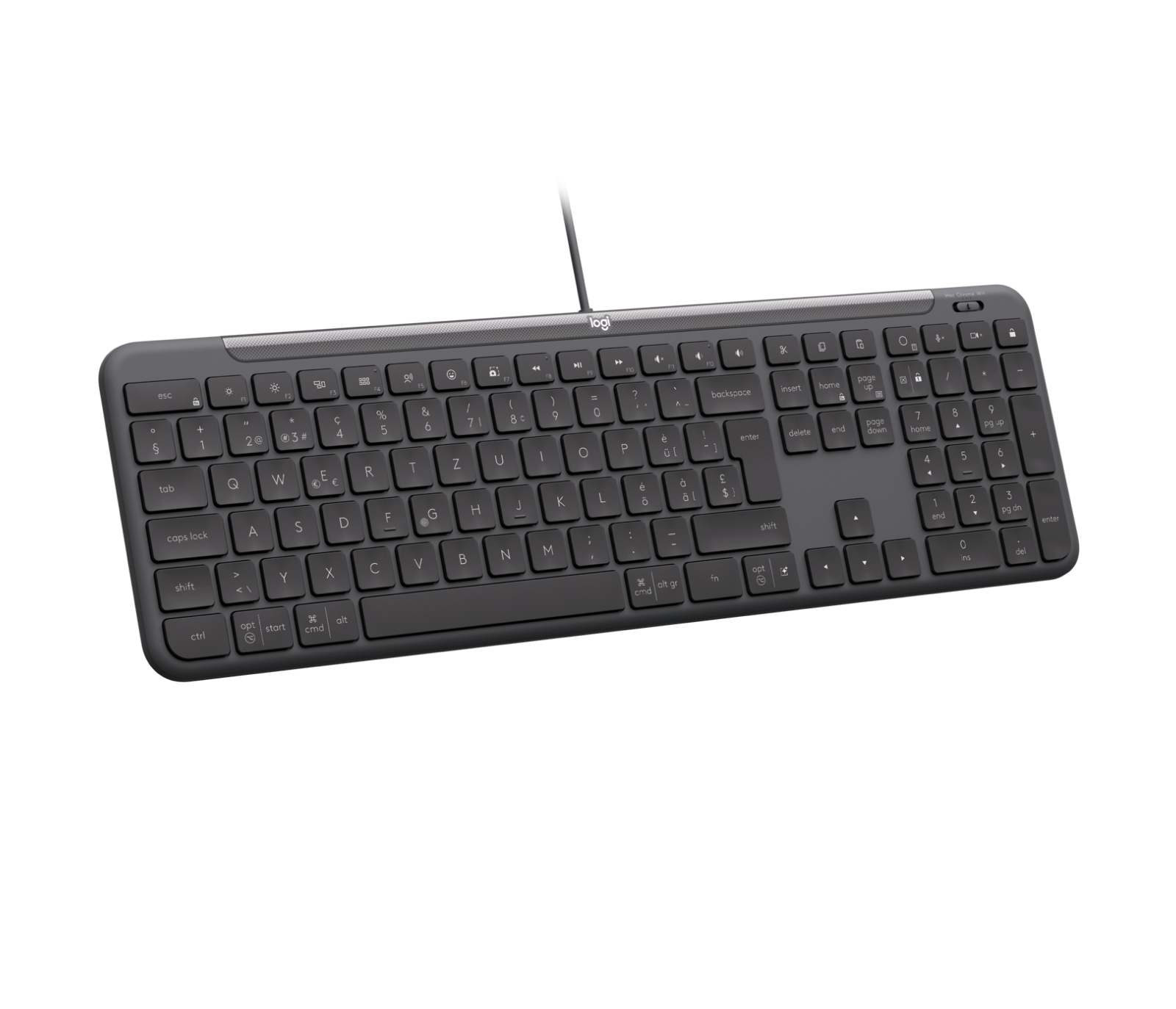 Logitech Tastiera Signature Slim Wired K620 for Business in Graphite, Svizzero (QWERTZ)
