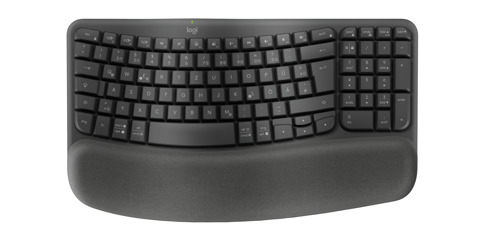 Logitech Wave Keys for Business - Ergonomic Keyboard in Graphite
