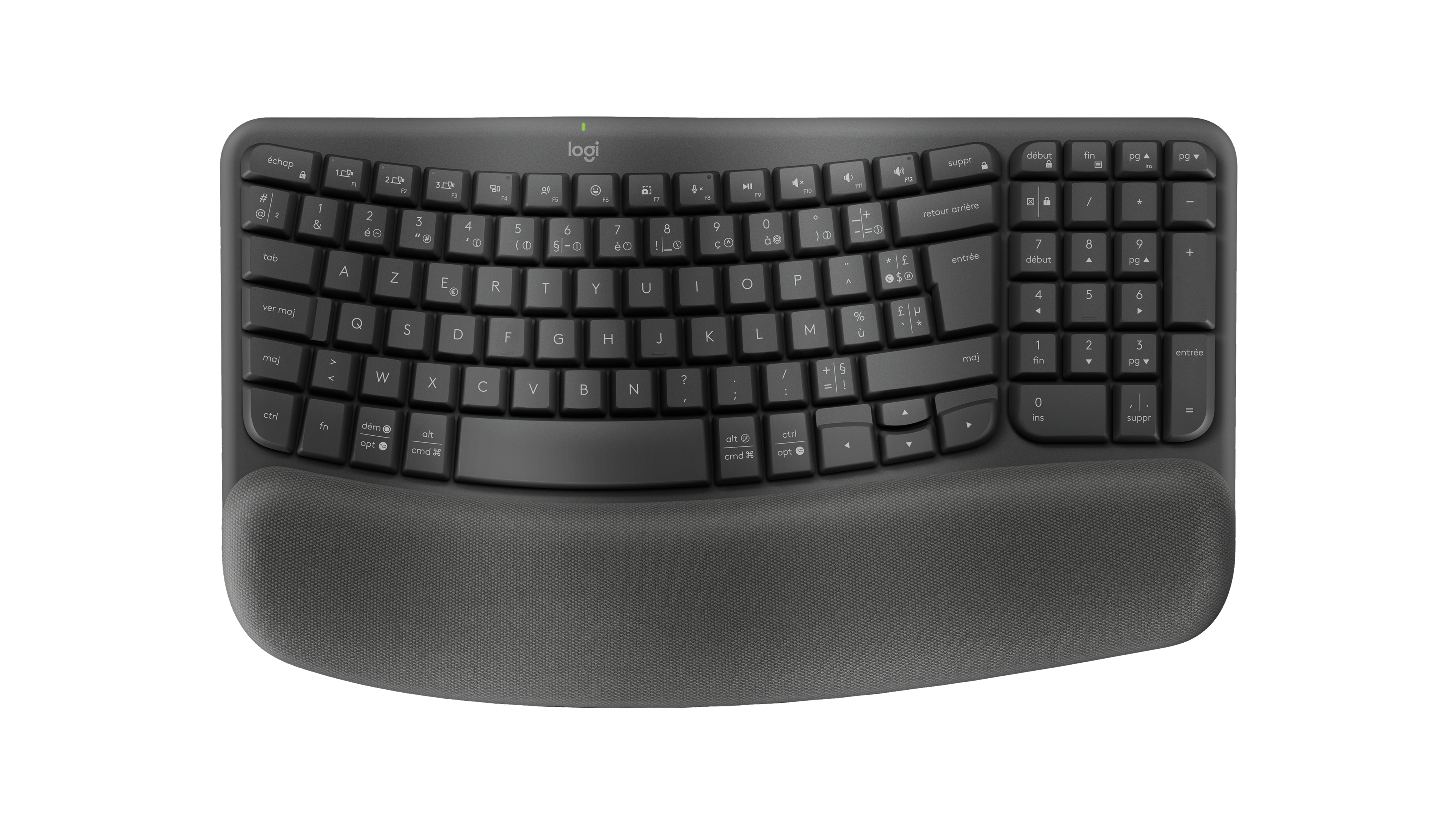 Logitech Wave Keys Ergonomic Wireless Keyboard in Graphite