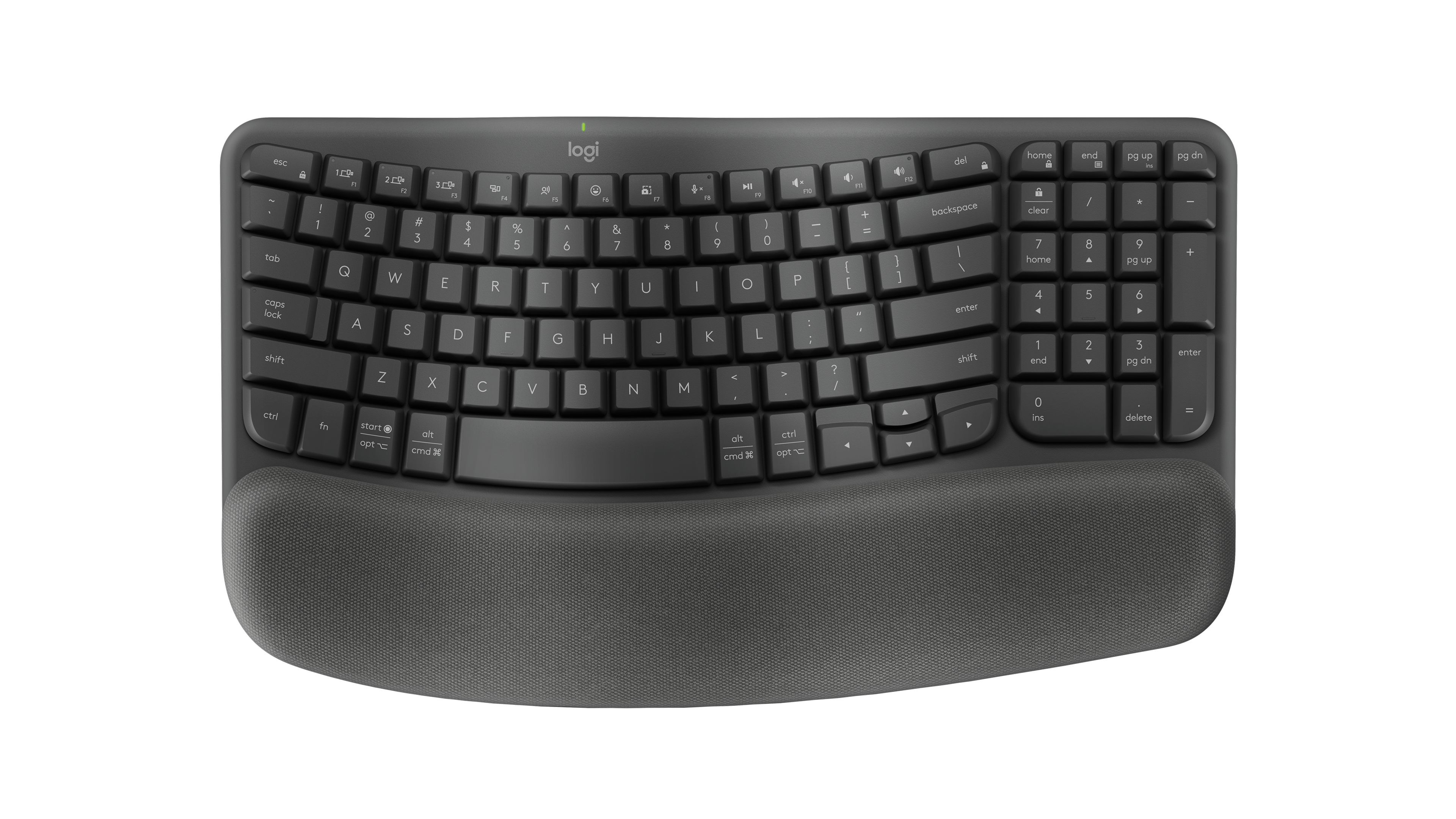 Logitech Wave Keys Ergonomic Wireless Keyboard | in Graphite