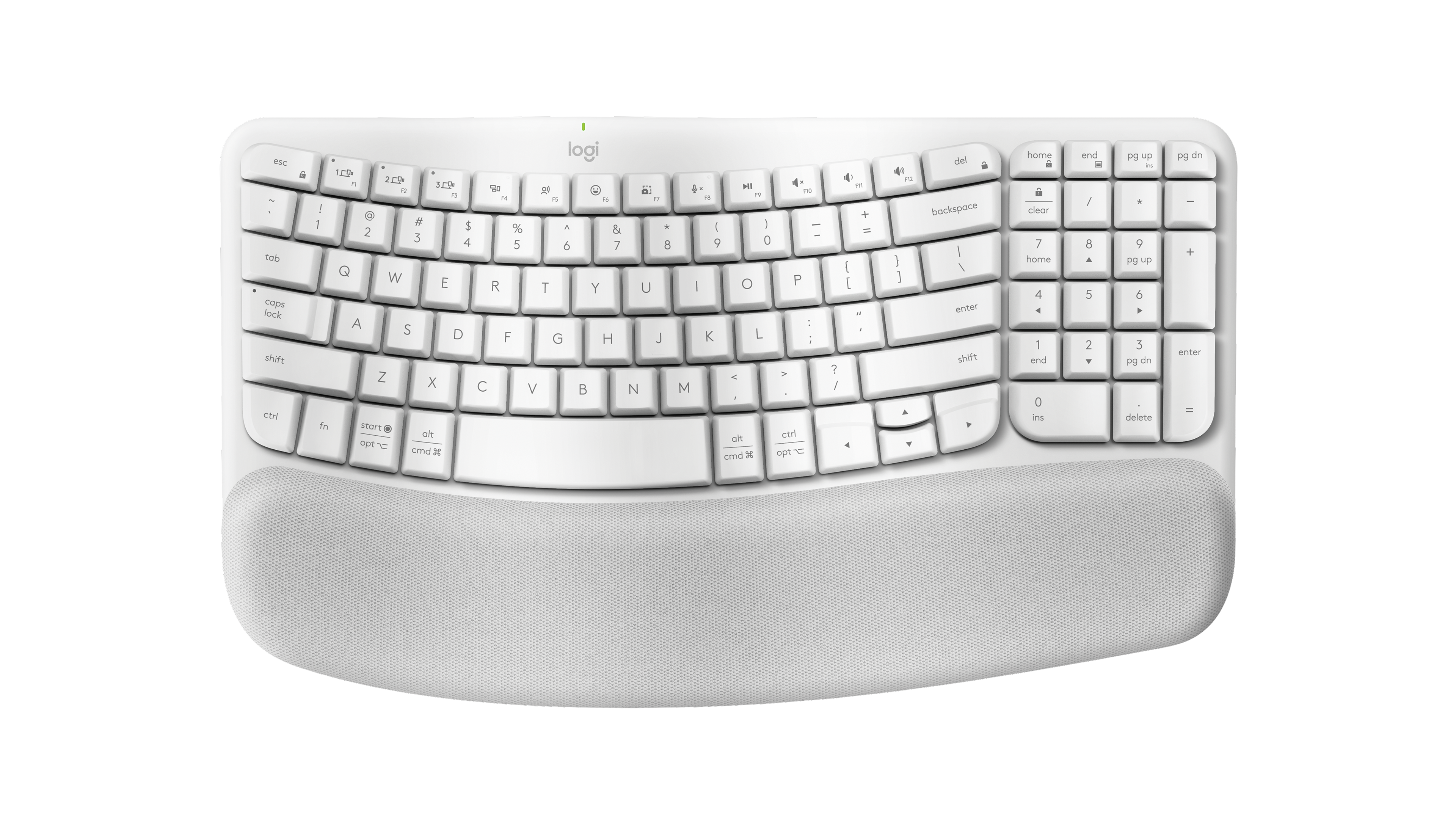 Logitech Wave Keys Ergonomic Wireless Keyboard | in Off-white