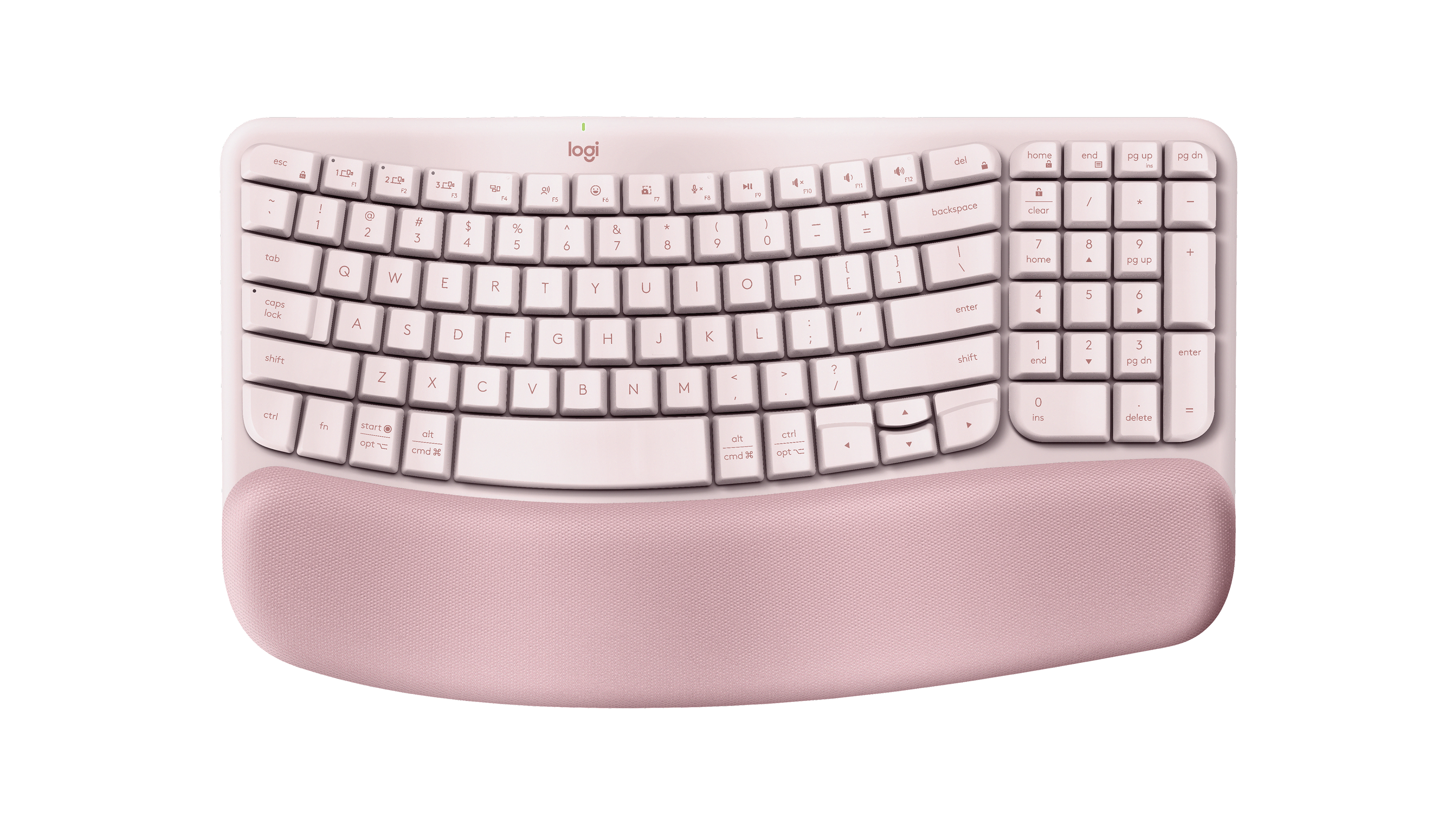 Logitech Wave Keys Ergonomic Wireless Keyboard | in Rose